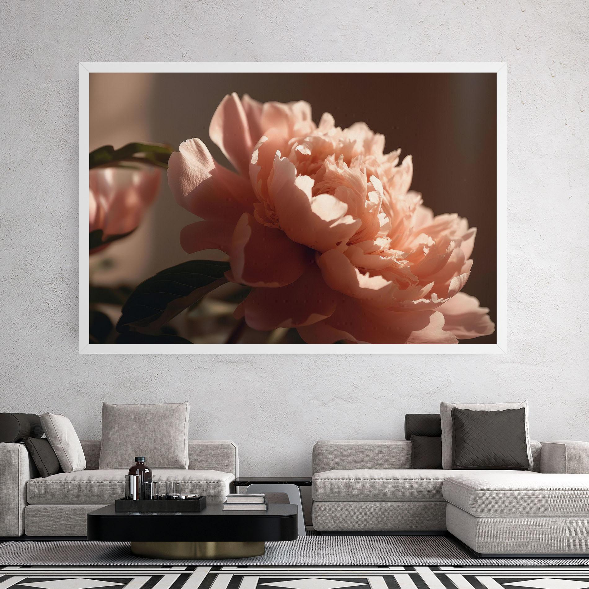 Leinwandbild Light Orange Peony View mockup 2
