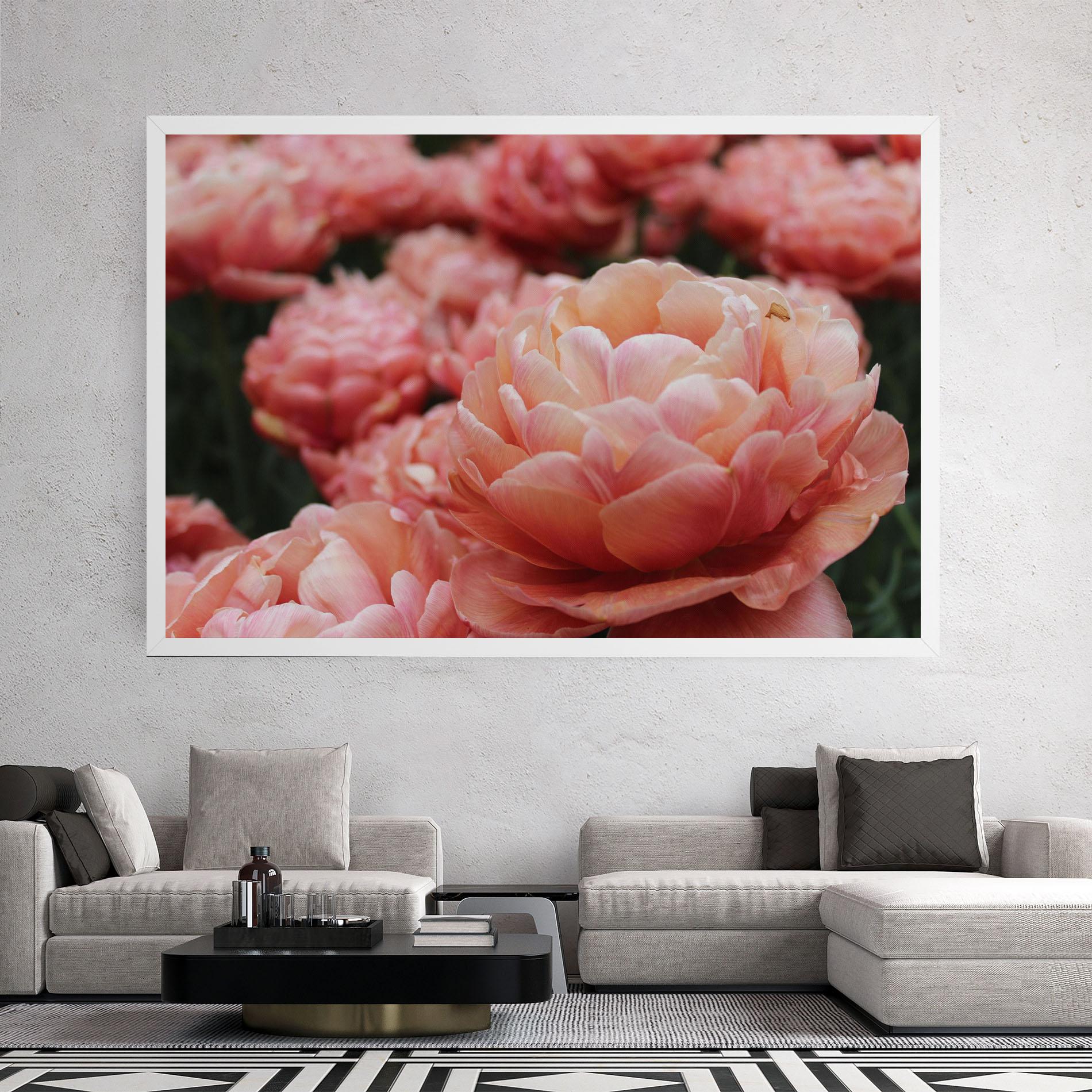Leinwandbild Light Orange Peony mockup 2