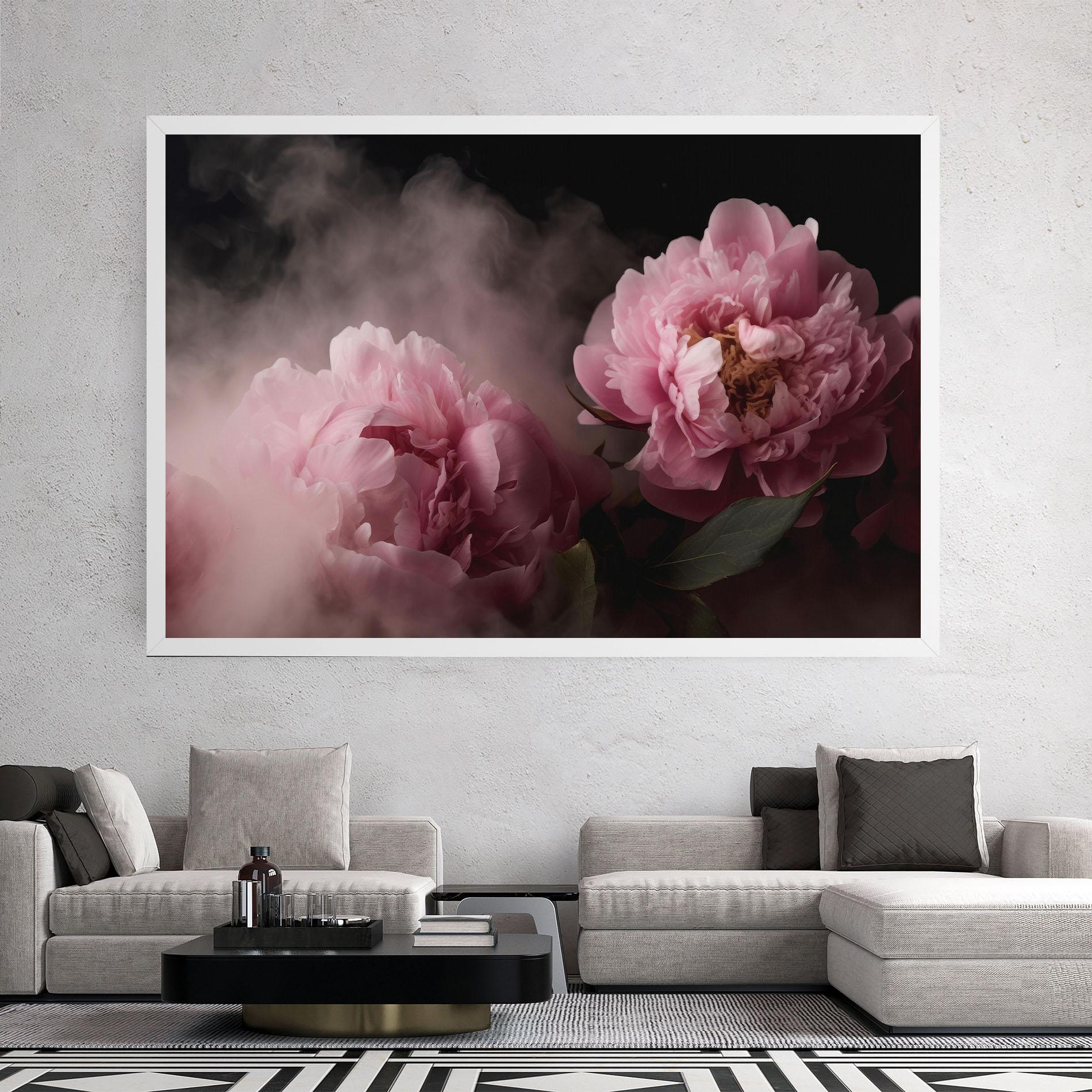 Leinwandbild Peony In Smoke mockup 2