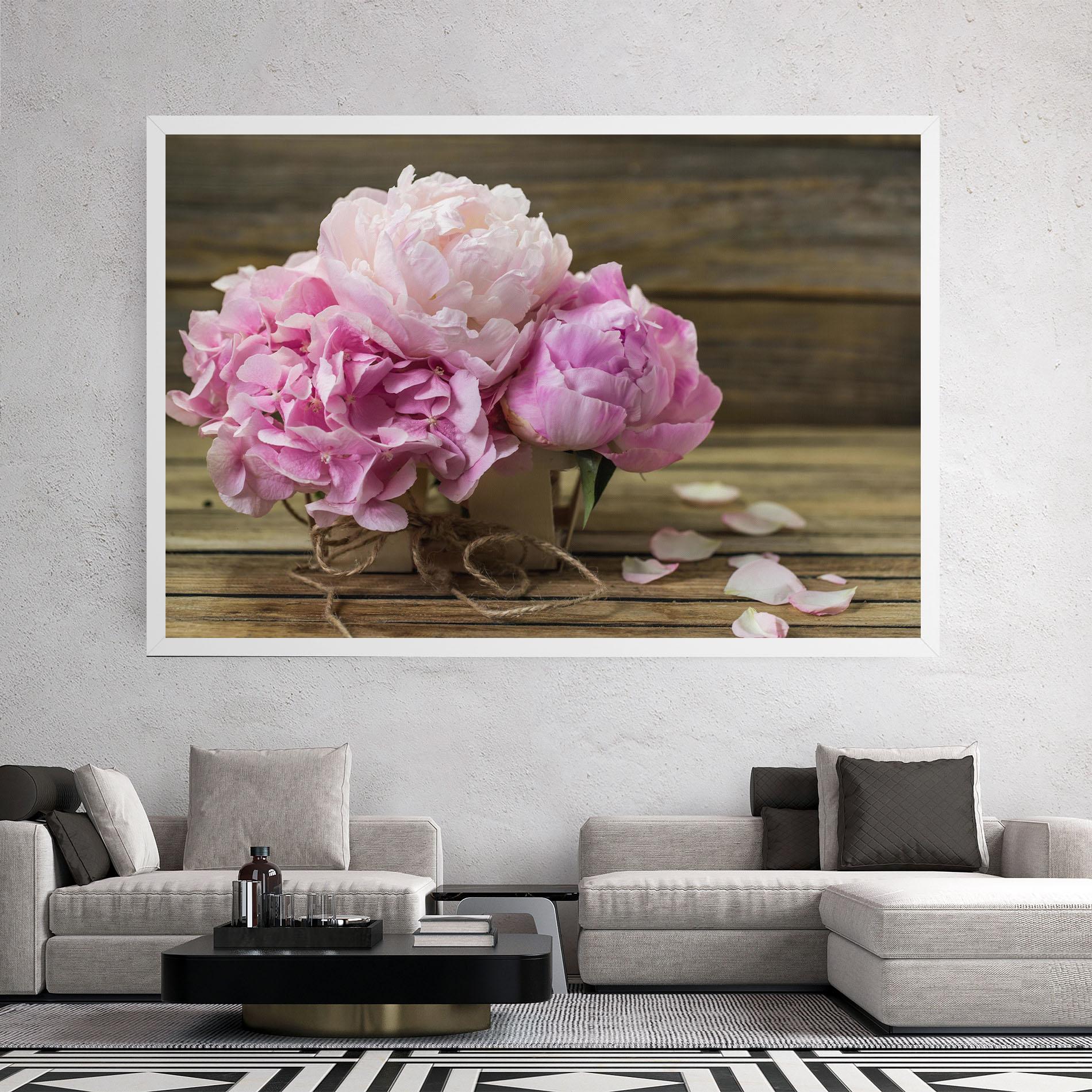 Leinwandbild Peony On Table mockup 2