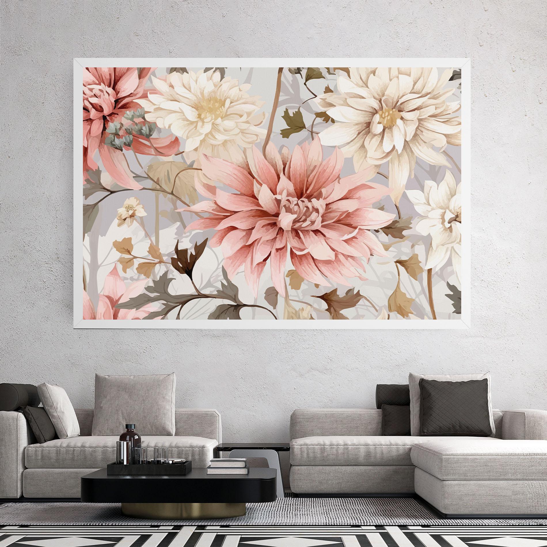 Leinwandbild Pink Cream Open Peony mockup 2