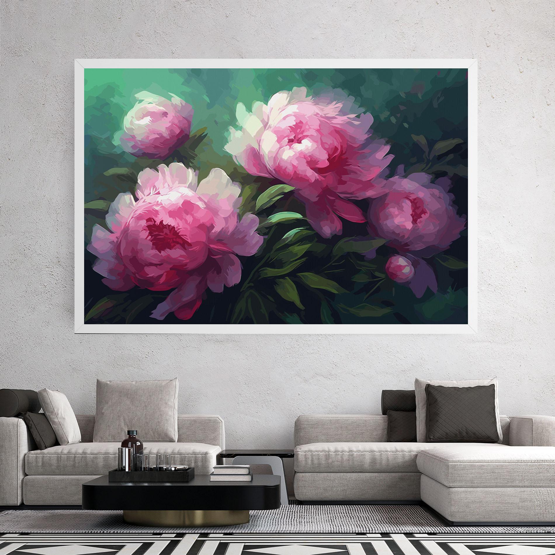 Leinwandbild Pretty Peony Paint mockup 2