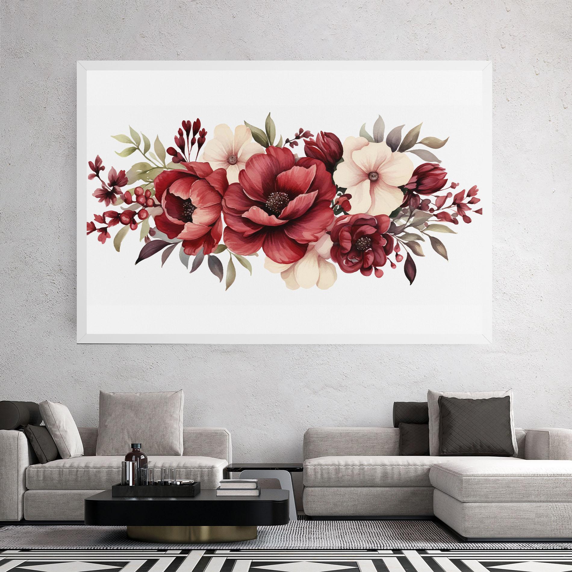 Leinwandbild Red Peony mockup 2