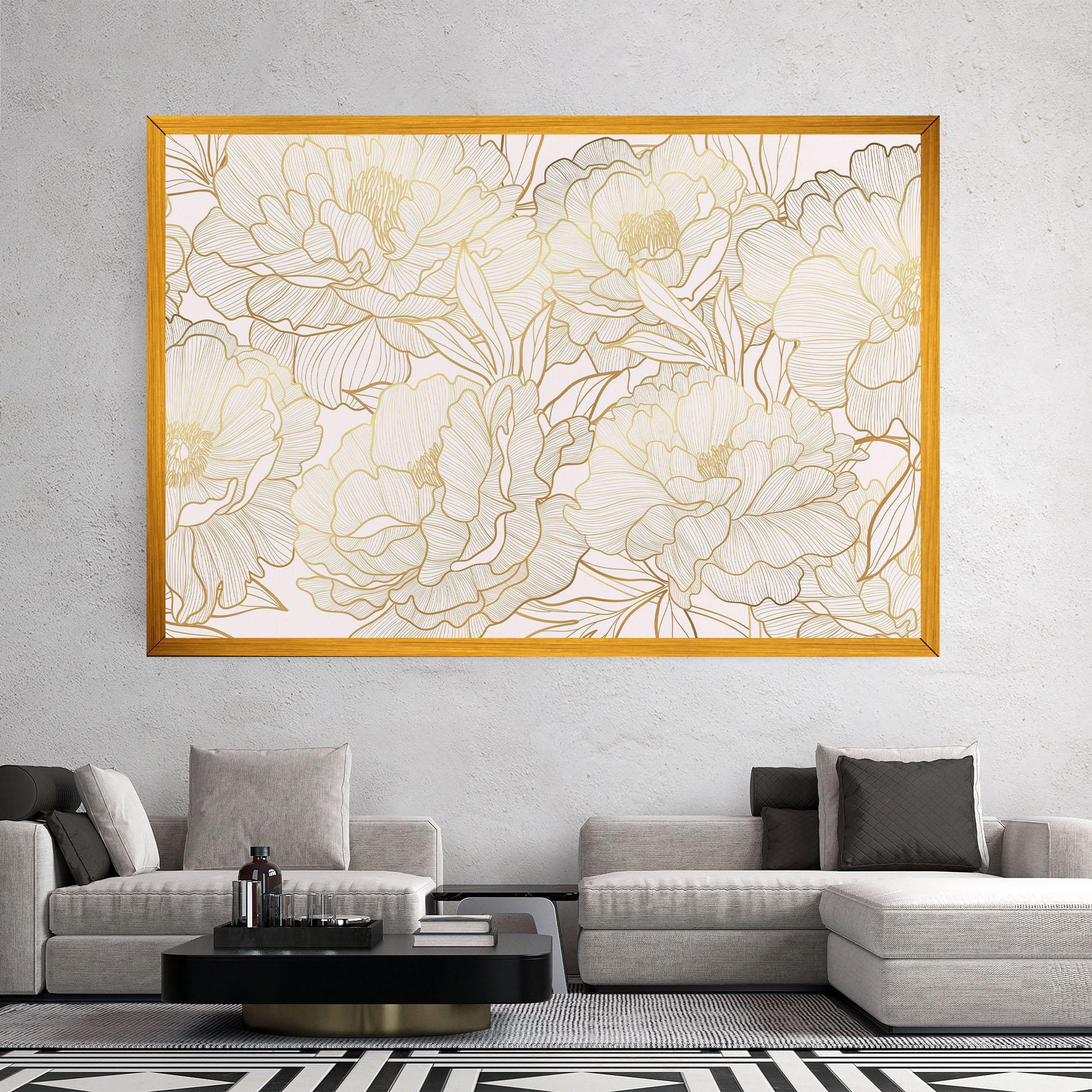 Leinwandbild Golden Peony mockup 2