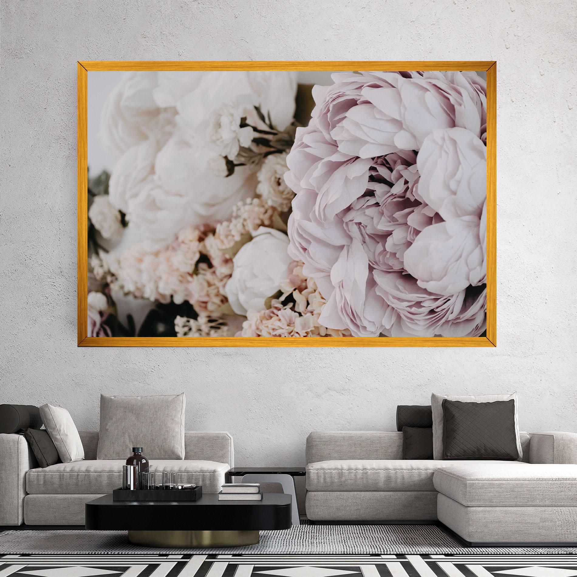 Leinwandbild Grey Peony Bouquet mockup 2