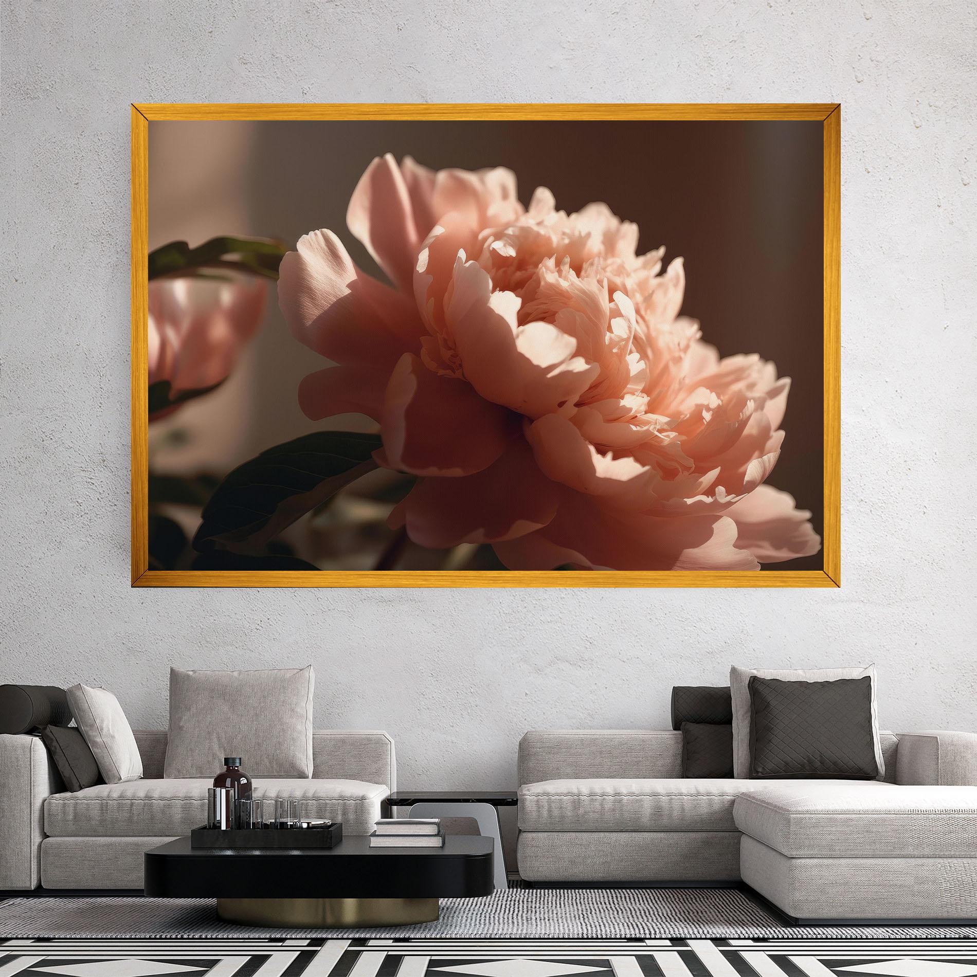 Leinwandbild Light Orange Peony View mockup 2