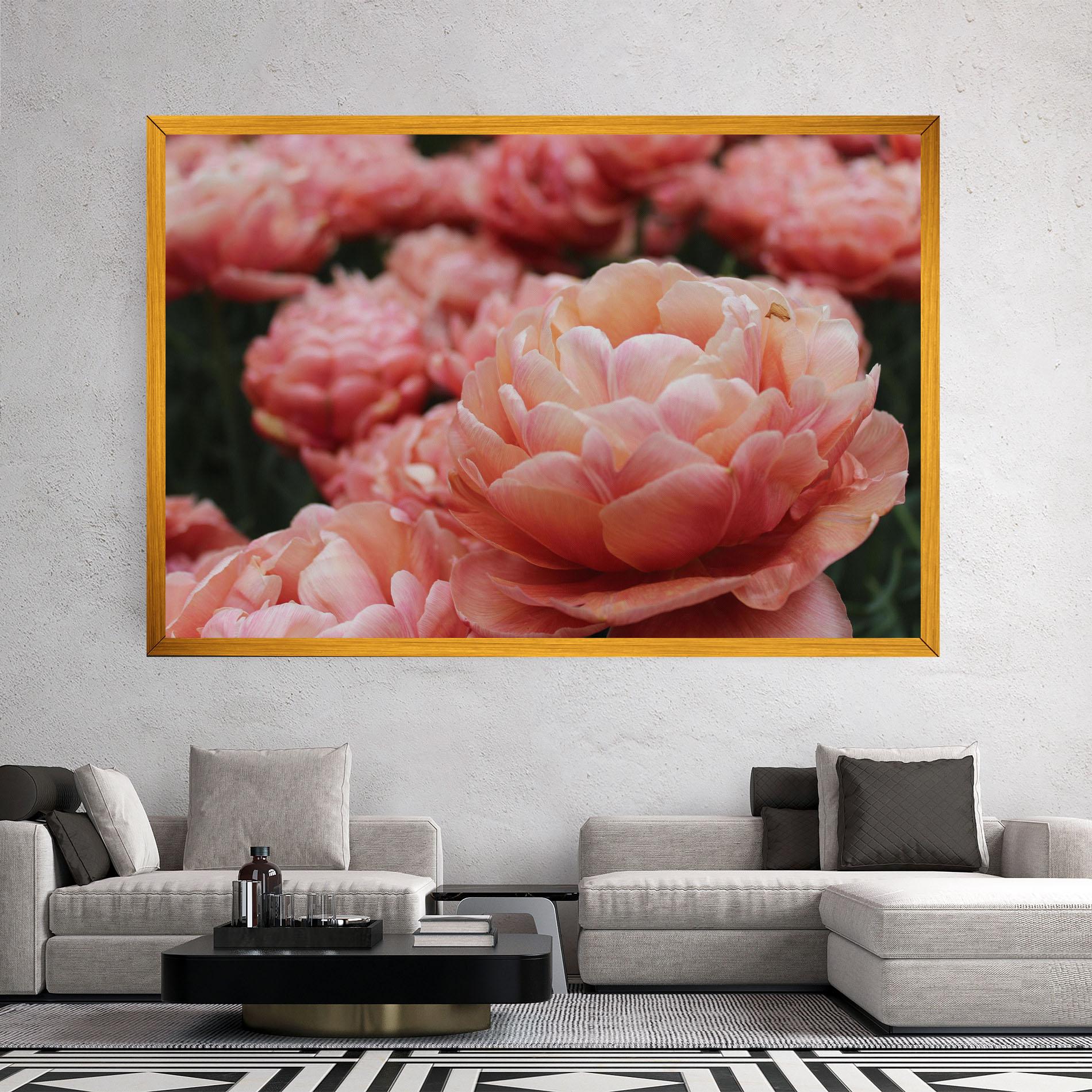 Leinwandbild Light Orange Peony mockup 2
