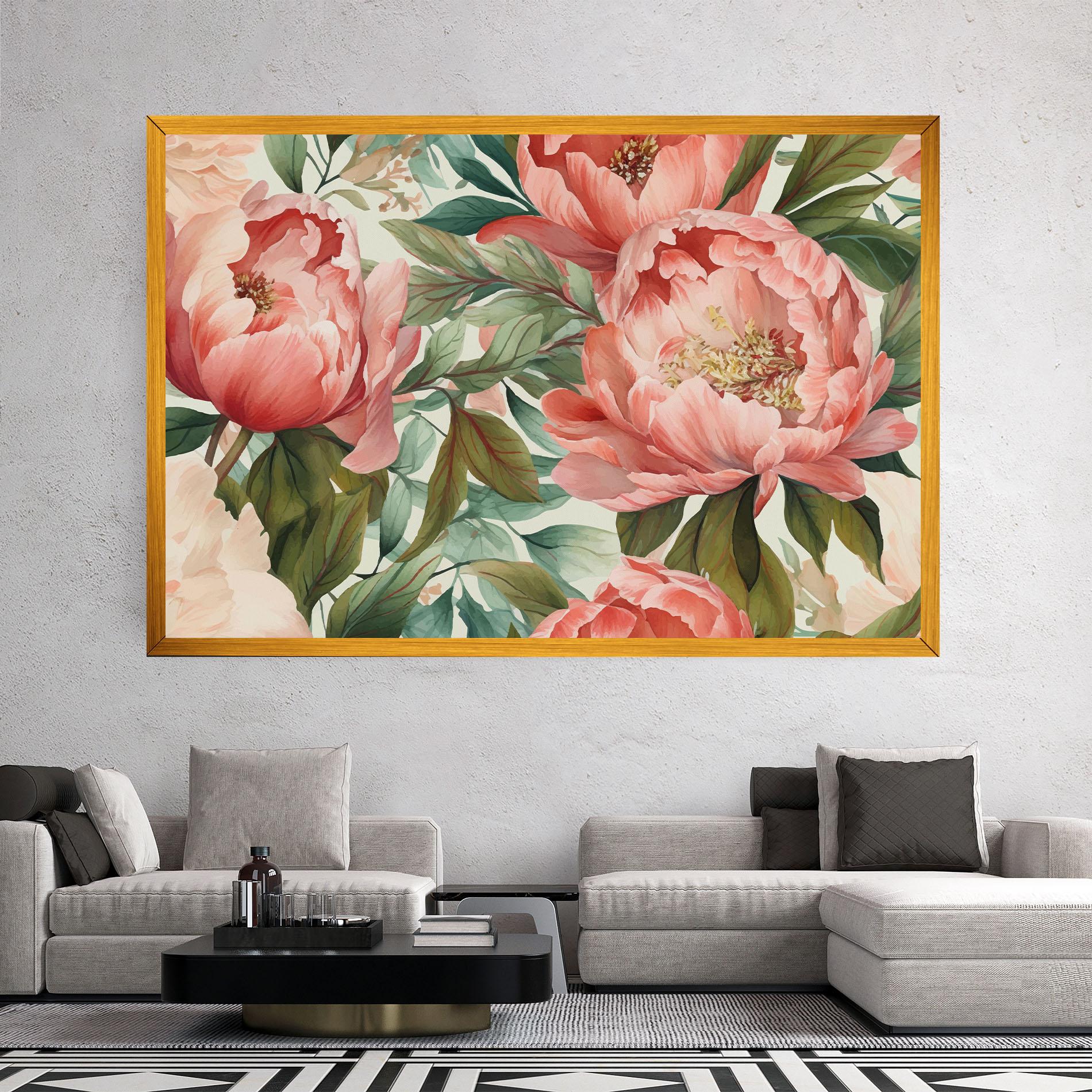 Leinwandbild Light Red Peony mockup 2