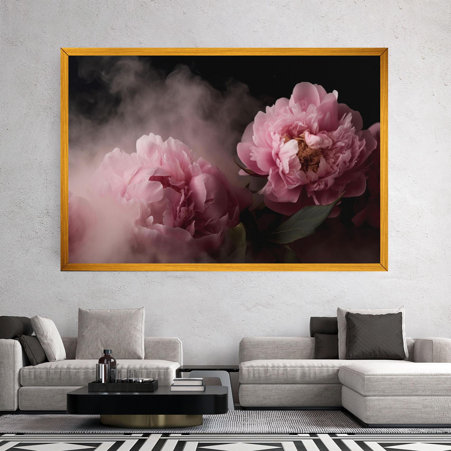 Leinwandbild Peony In Smoke mockup 2