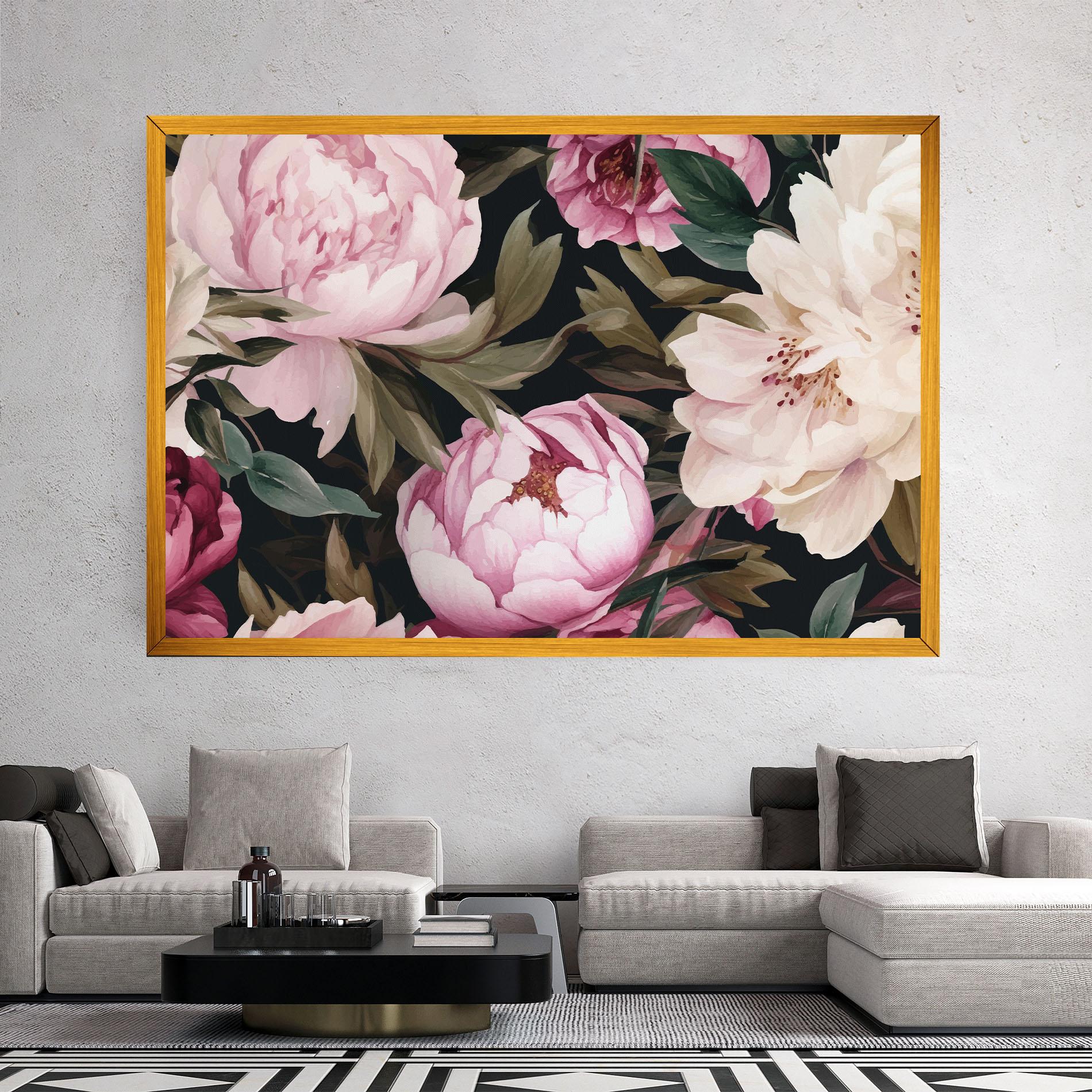 Leinwandbild Peony Paint mockup 2
