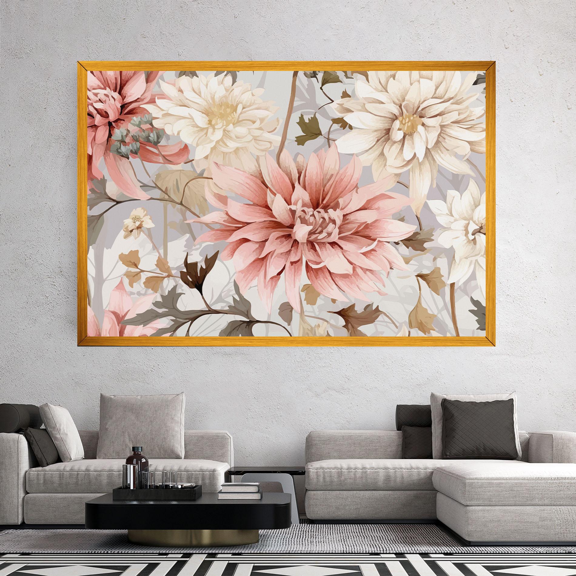 Leinwandbild Pink Cream Open Peony mockup 2