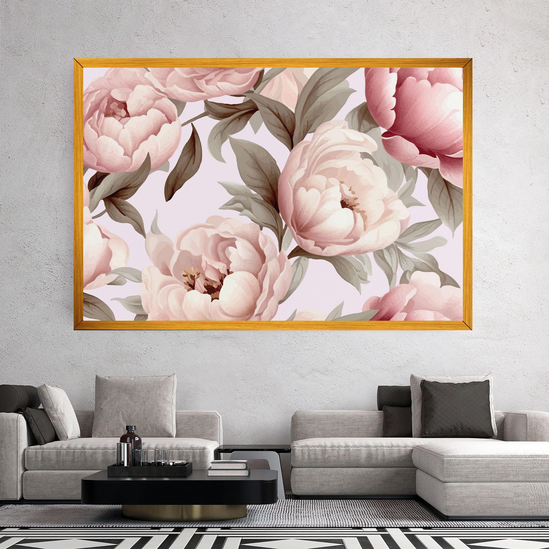 Leinwandbild Pink Peony Buds mockup 2