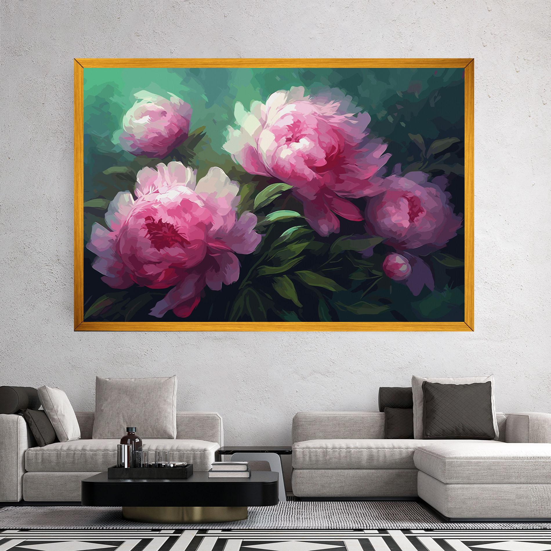 Leinwandbild Pretty Peony Paint mockup 2