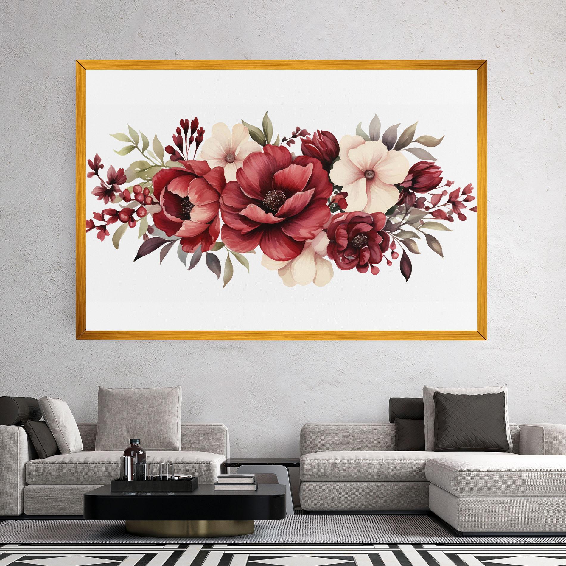 Leinwandbild Red Peony mockup 2