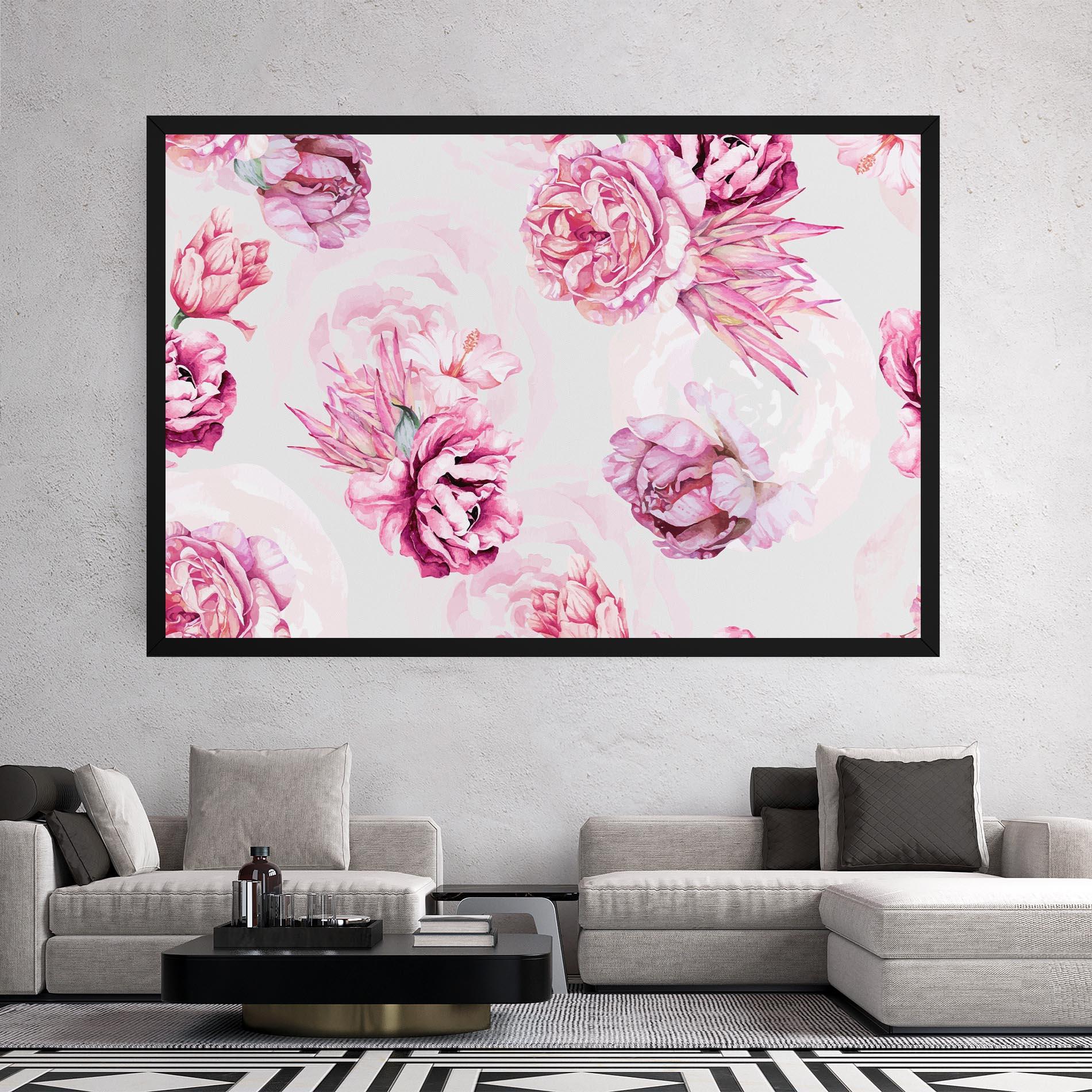 Leinwandbild Blooming Peony mockup 2