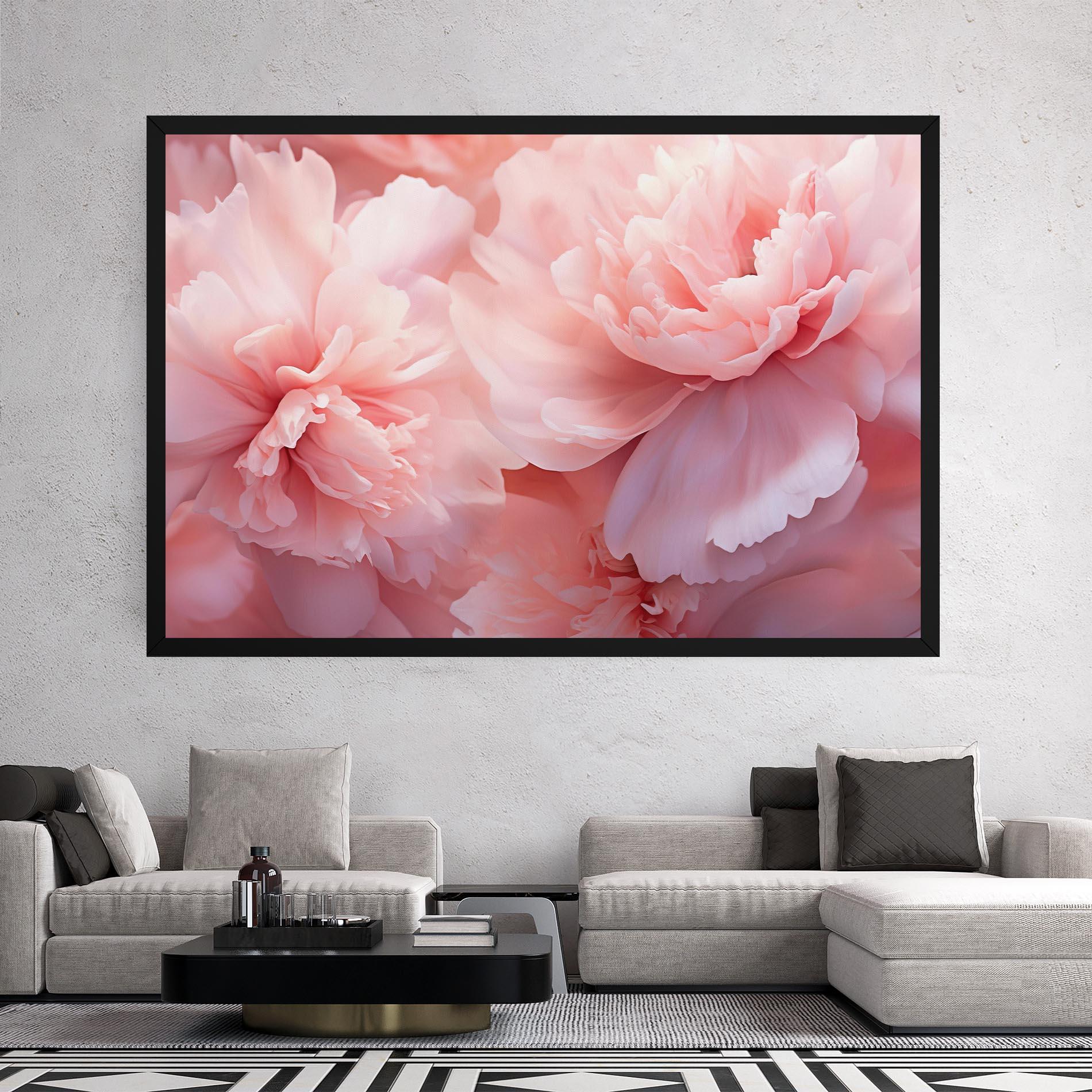 Leinwandbild Close Up Dreamy Peony mockup 2