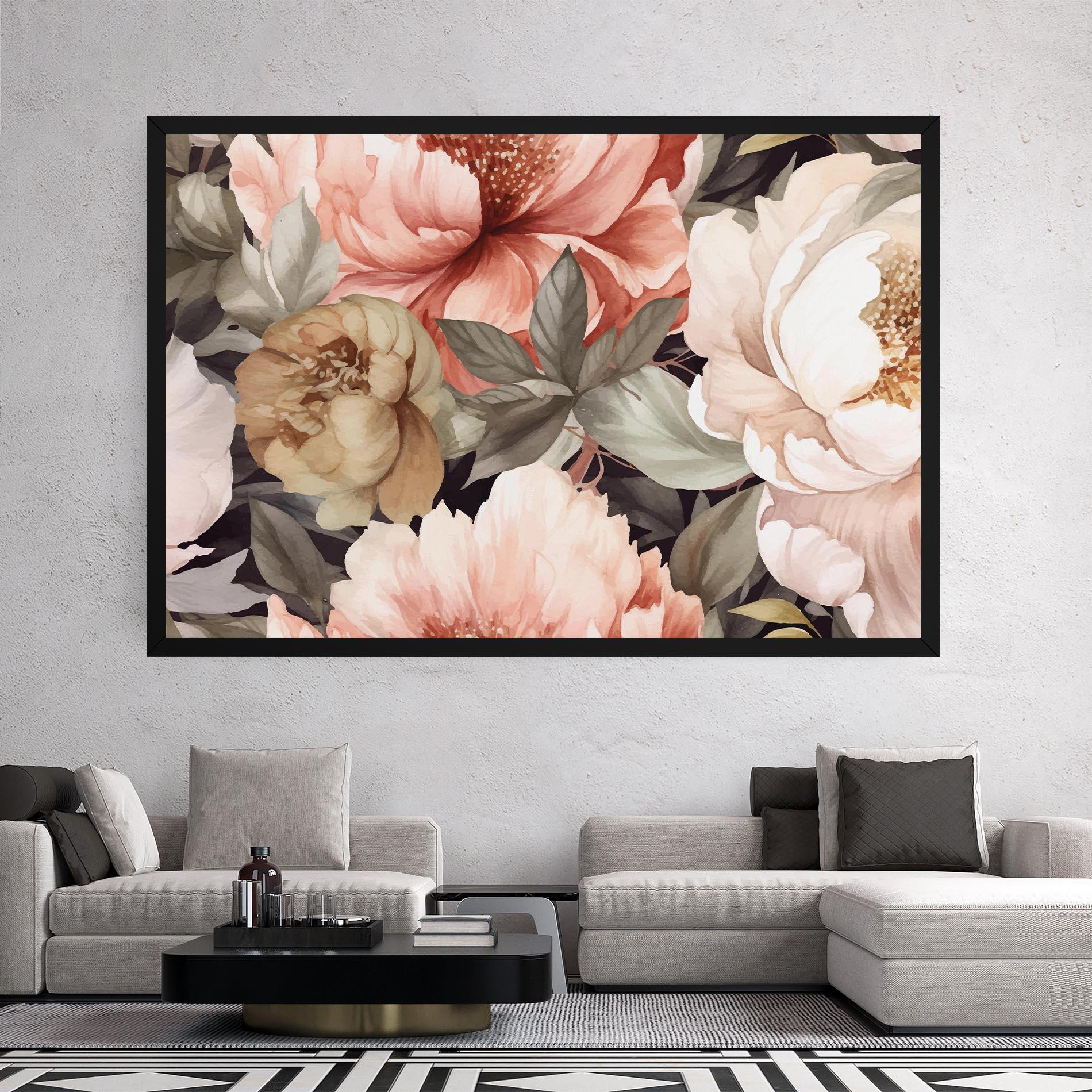Leinwandbild Cream Pink Peony mockup 2