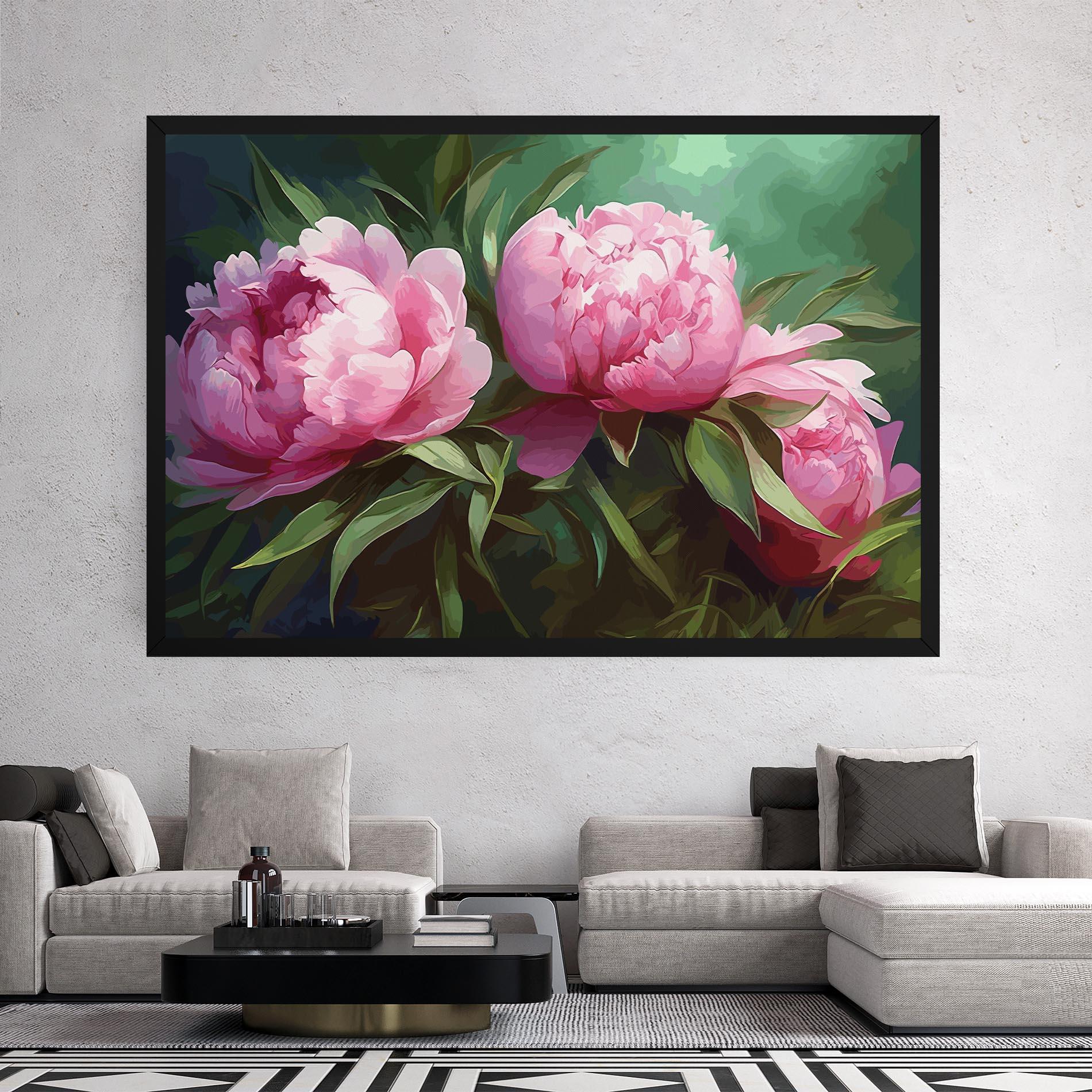 Leinwandbild Peonies Art mockup 2