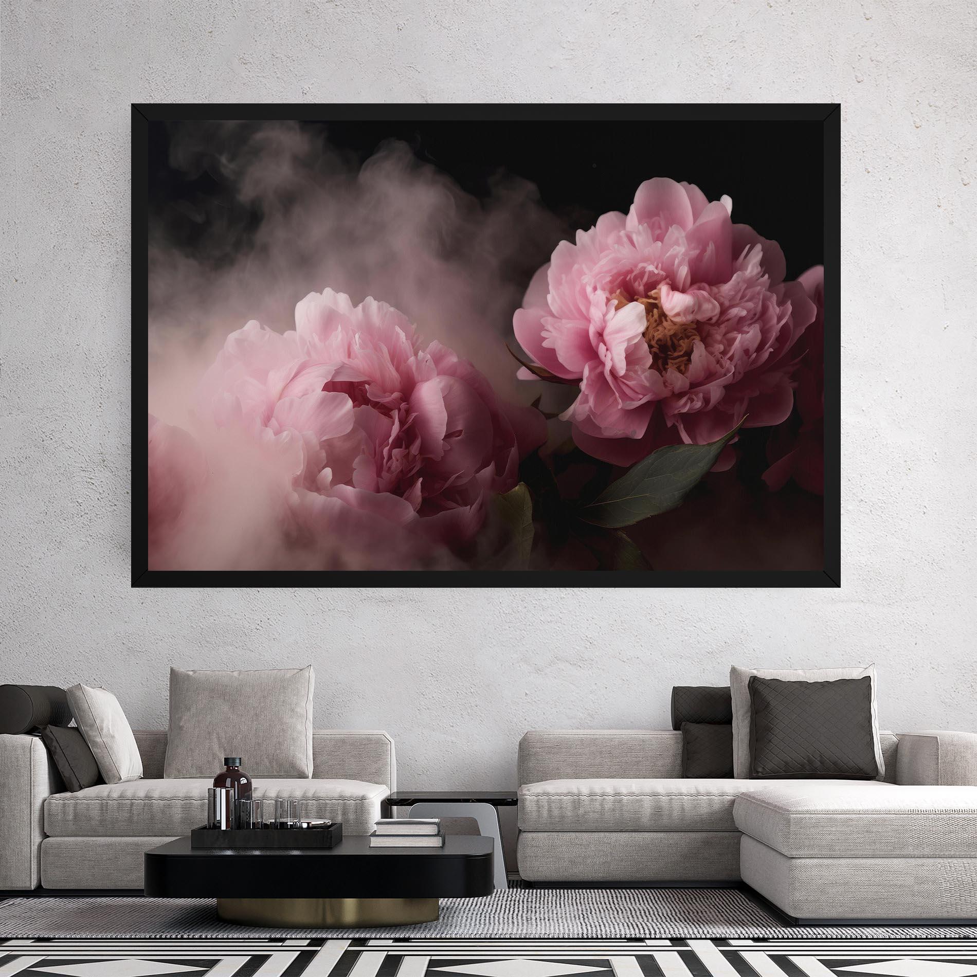 Leinwandbild Peony In Smoke mockup 2