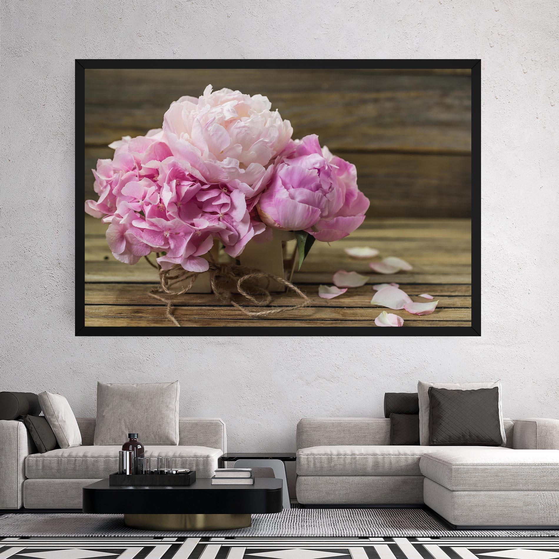 Leinwandbild Peony On Table mockup 2