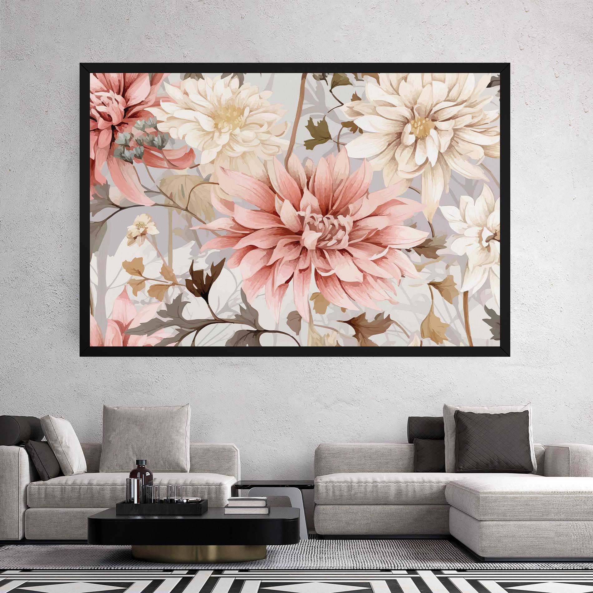 Leinwandbild Pink Cream Open Peony mockup 2