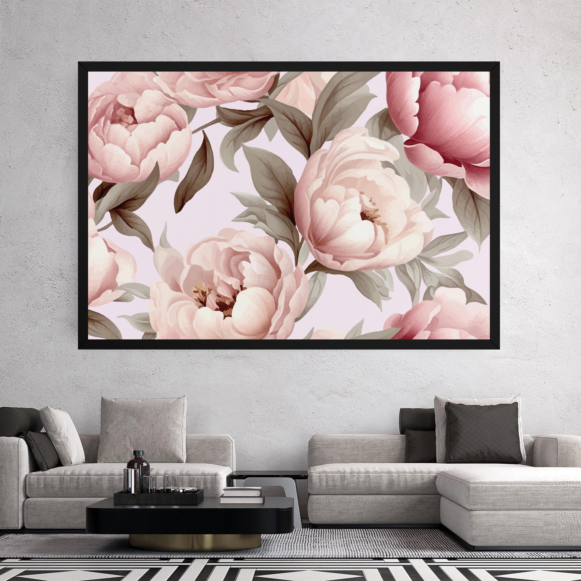 Leinwandbild Pink Peony Buds mockup 2