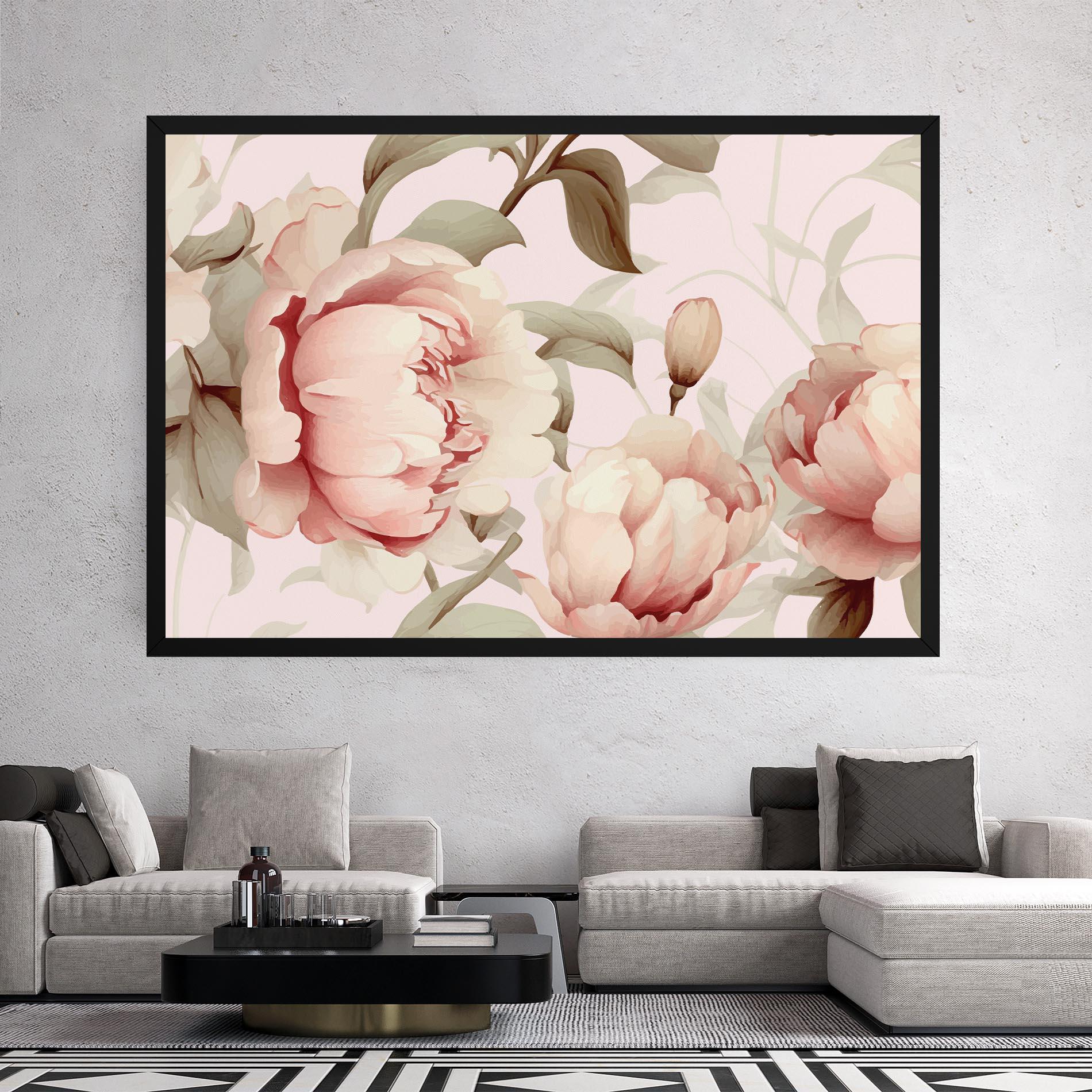 Leinwandbild Pink Pretty Peony mockup 2