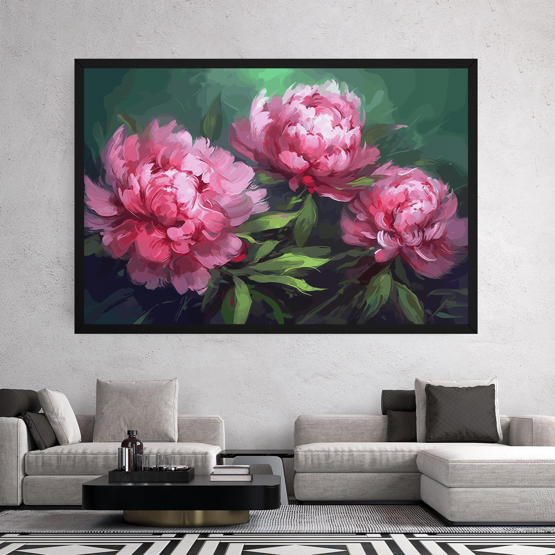 Leinwandbild Pretty Peonies mockup 2