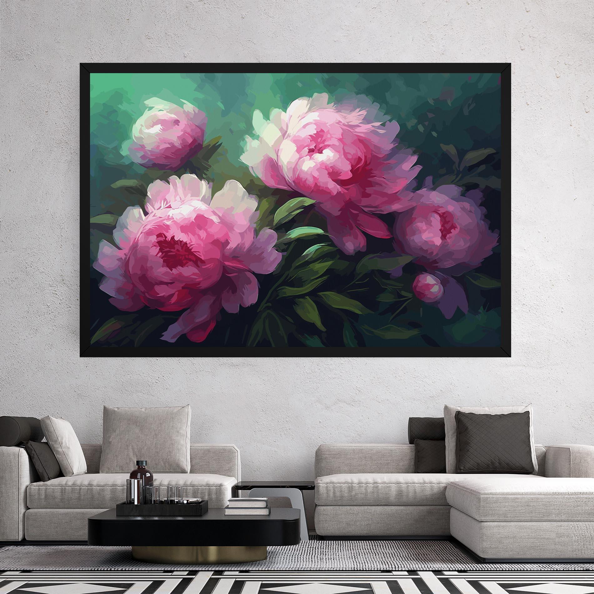 Leinwandbild Pretty Peony Paint mockup 2