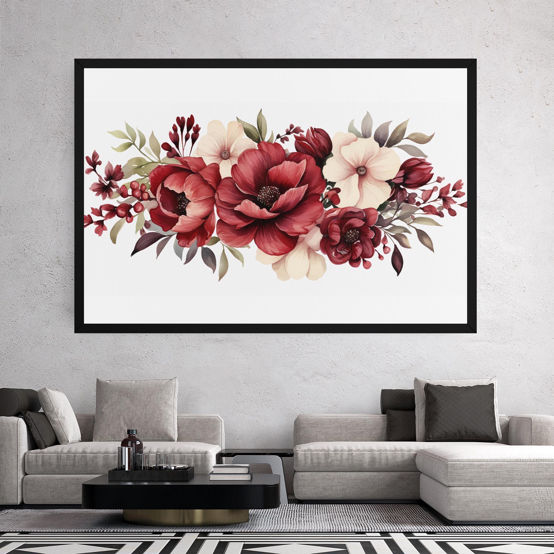 Leinwandbild Red Peony mockup 2