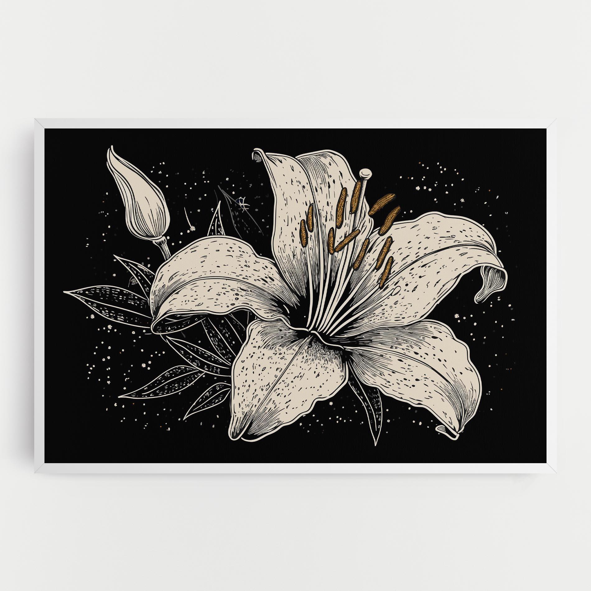 Leinwandbild Cream Black Lily mockup 0