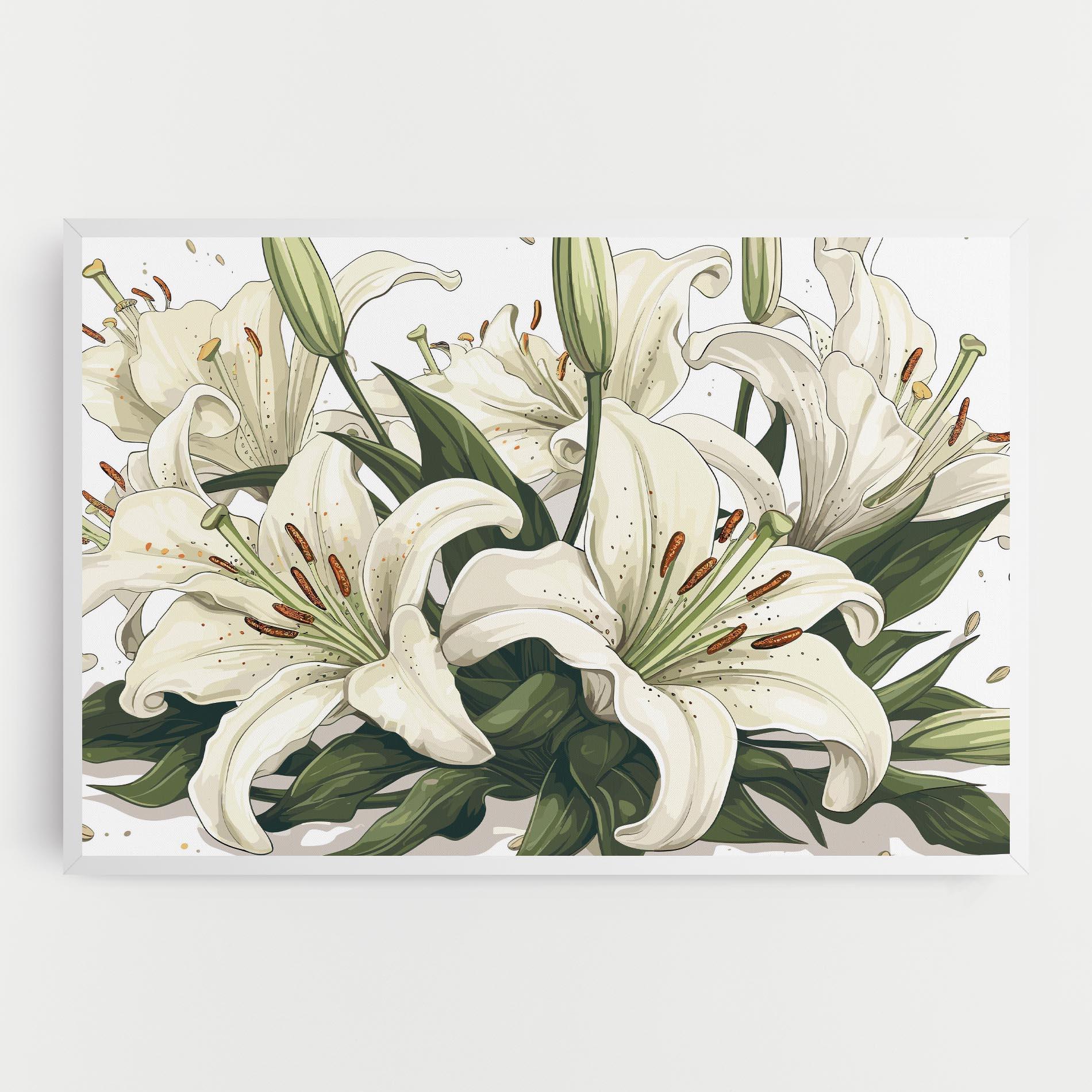 Leinwandbild Grey White Lily mockup 0