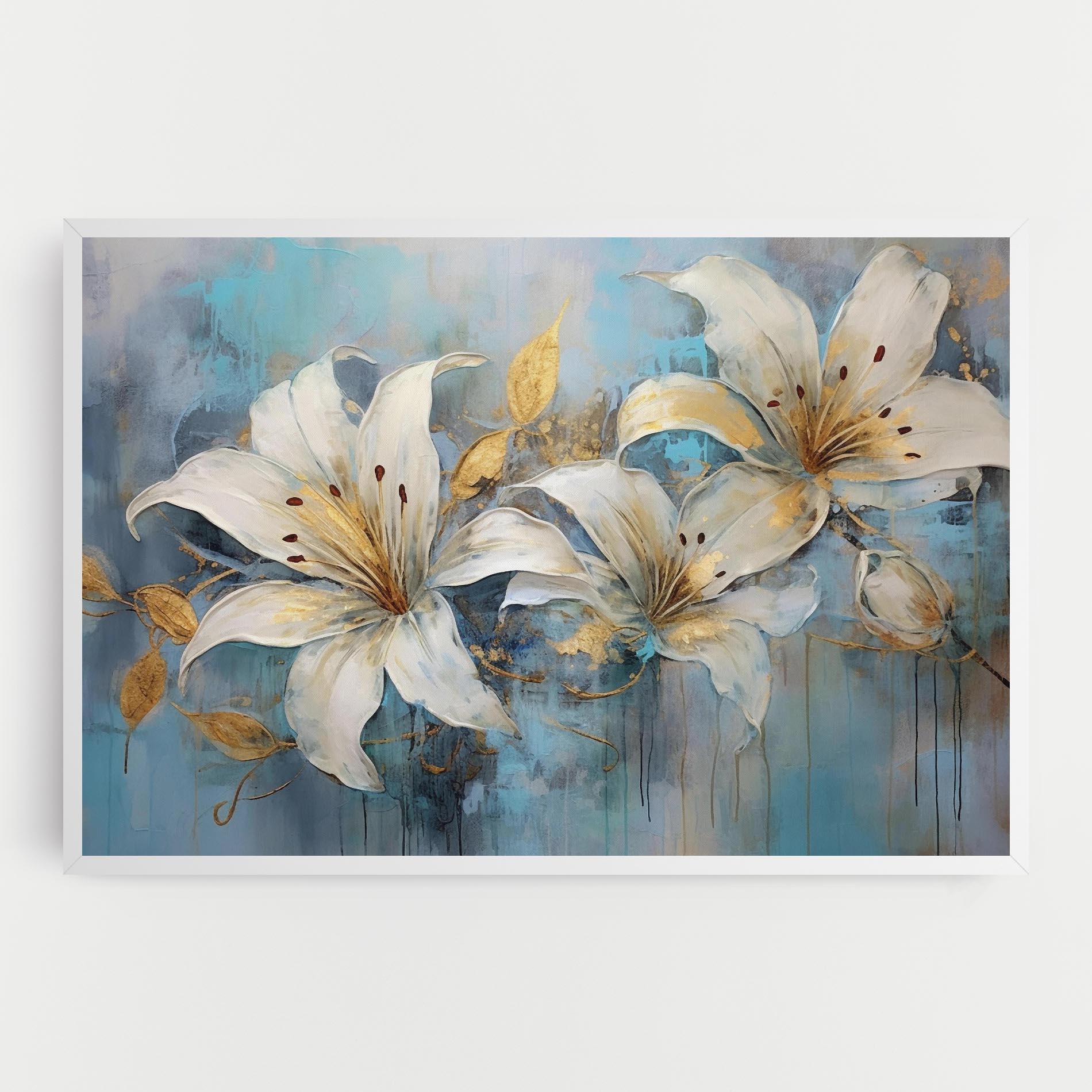 Leinwandbild Lily With Gold Painting mockup 0