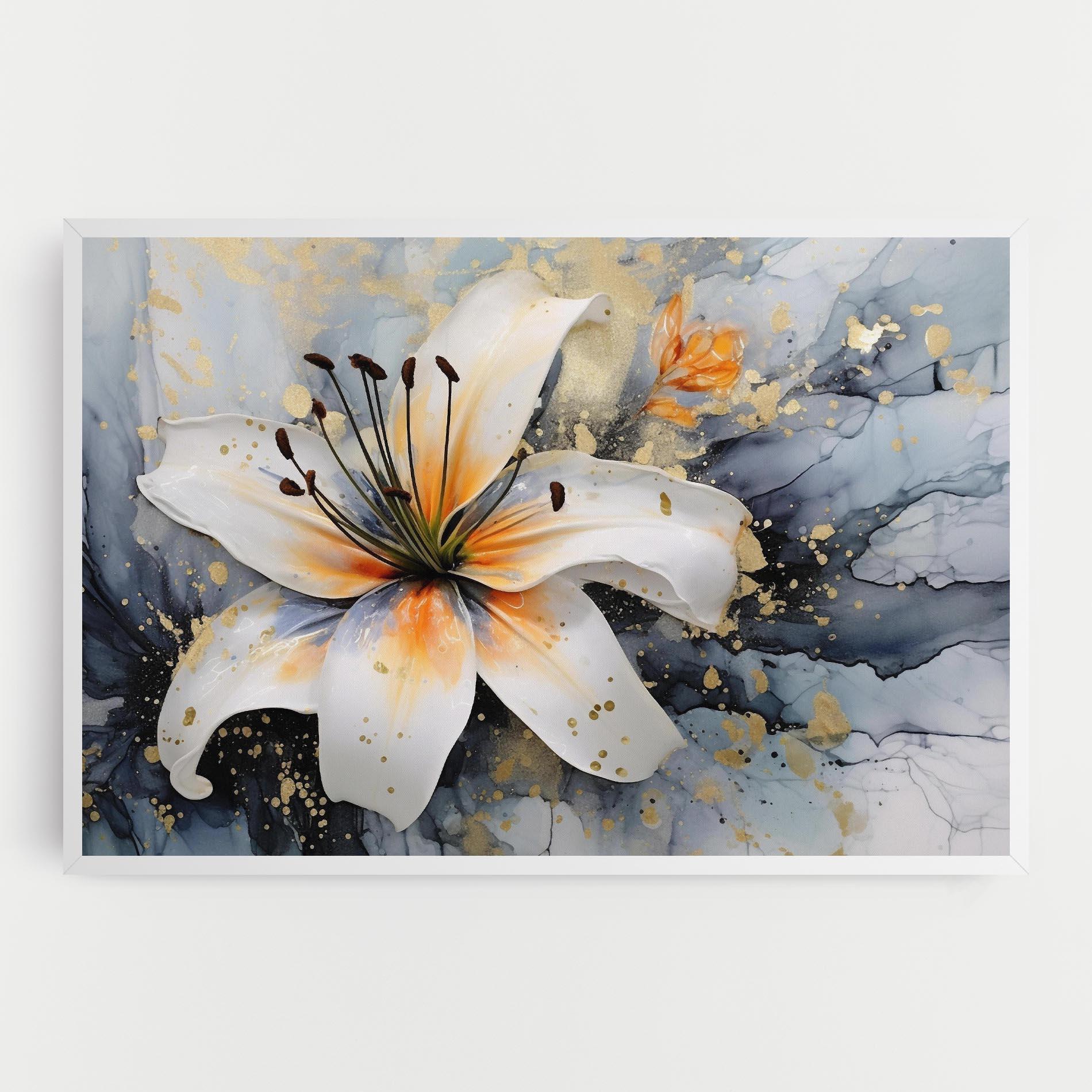 Leinwandbild Lily With Orange Painting mockup 0