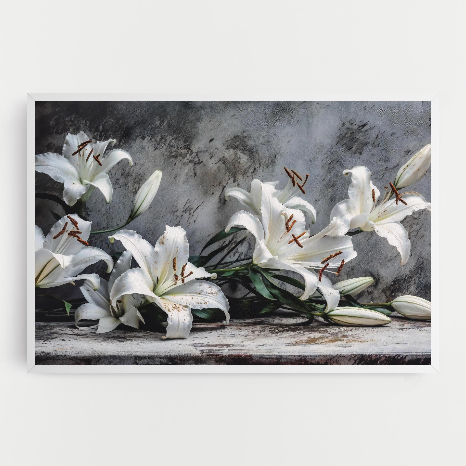 White Pretty Lily On Grey mockup 0