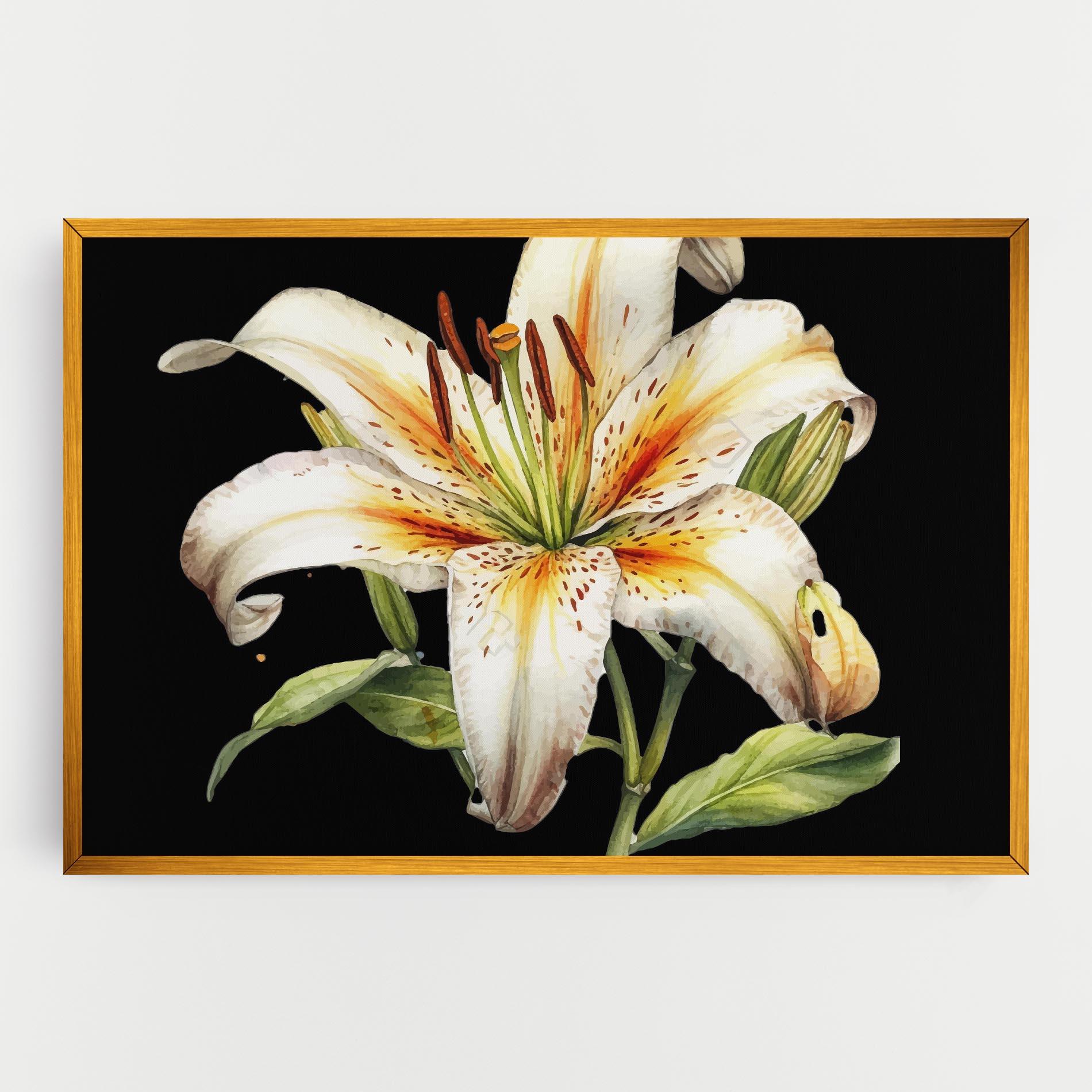 Leinwandbild Beautiful White Lily mockup 0