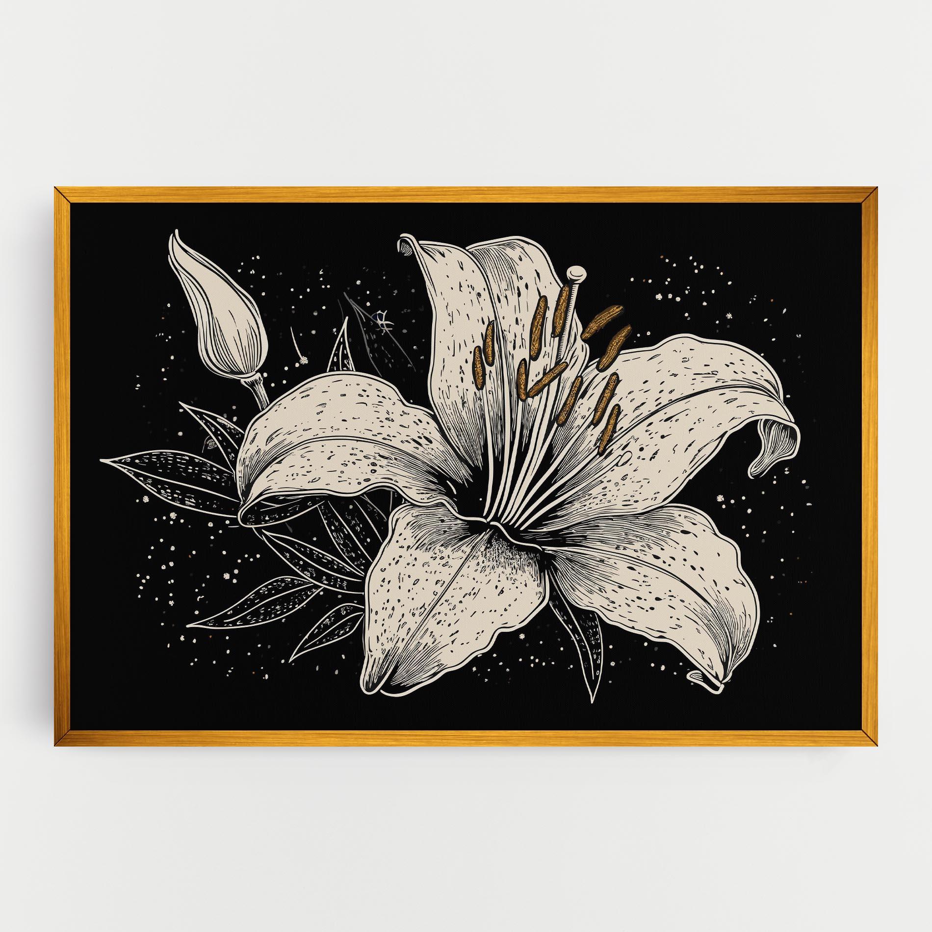 Leinwandbild Cream Black Lily mockup 0
