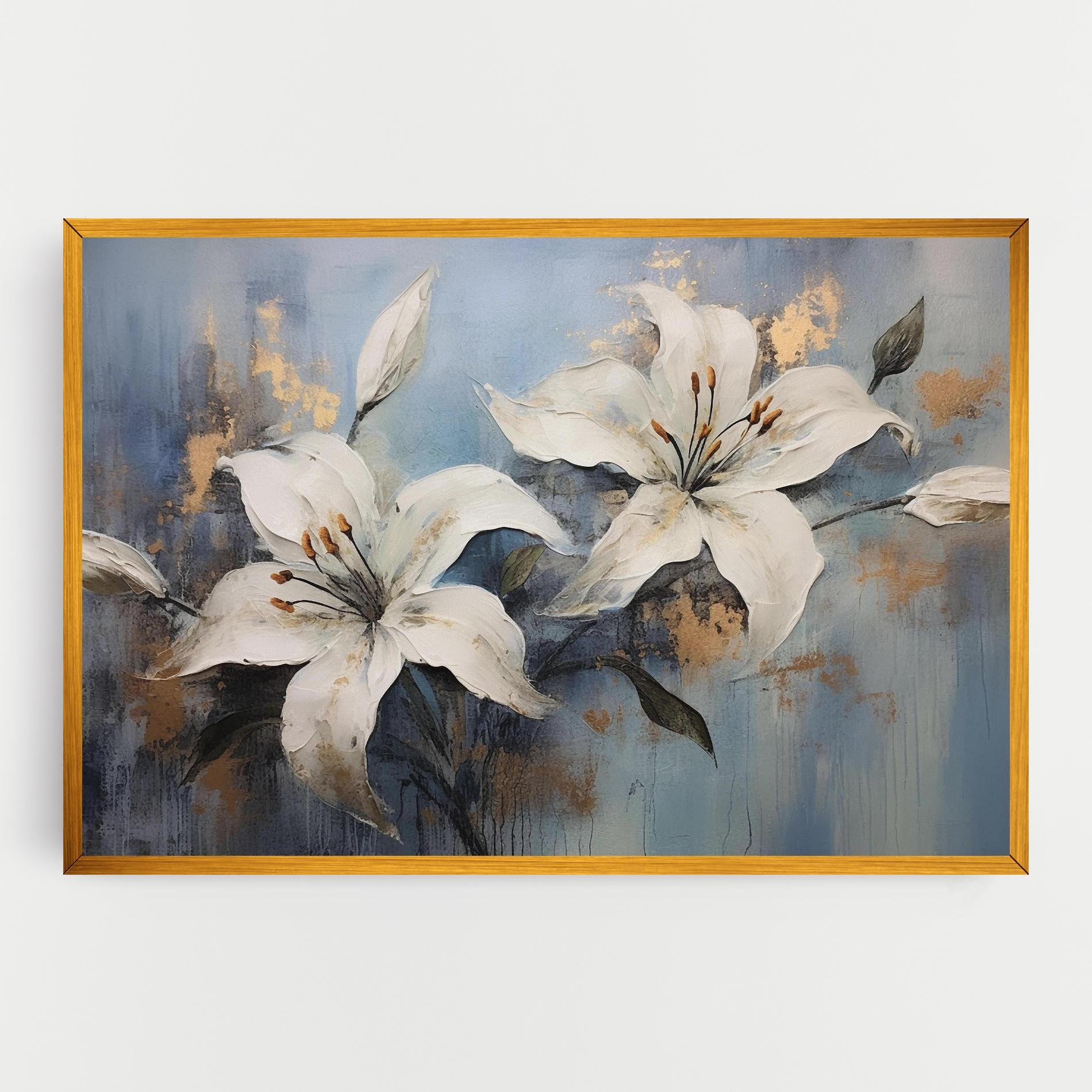 Leinwandbild Gold Lily Painting mockup 0