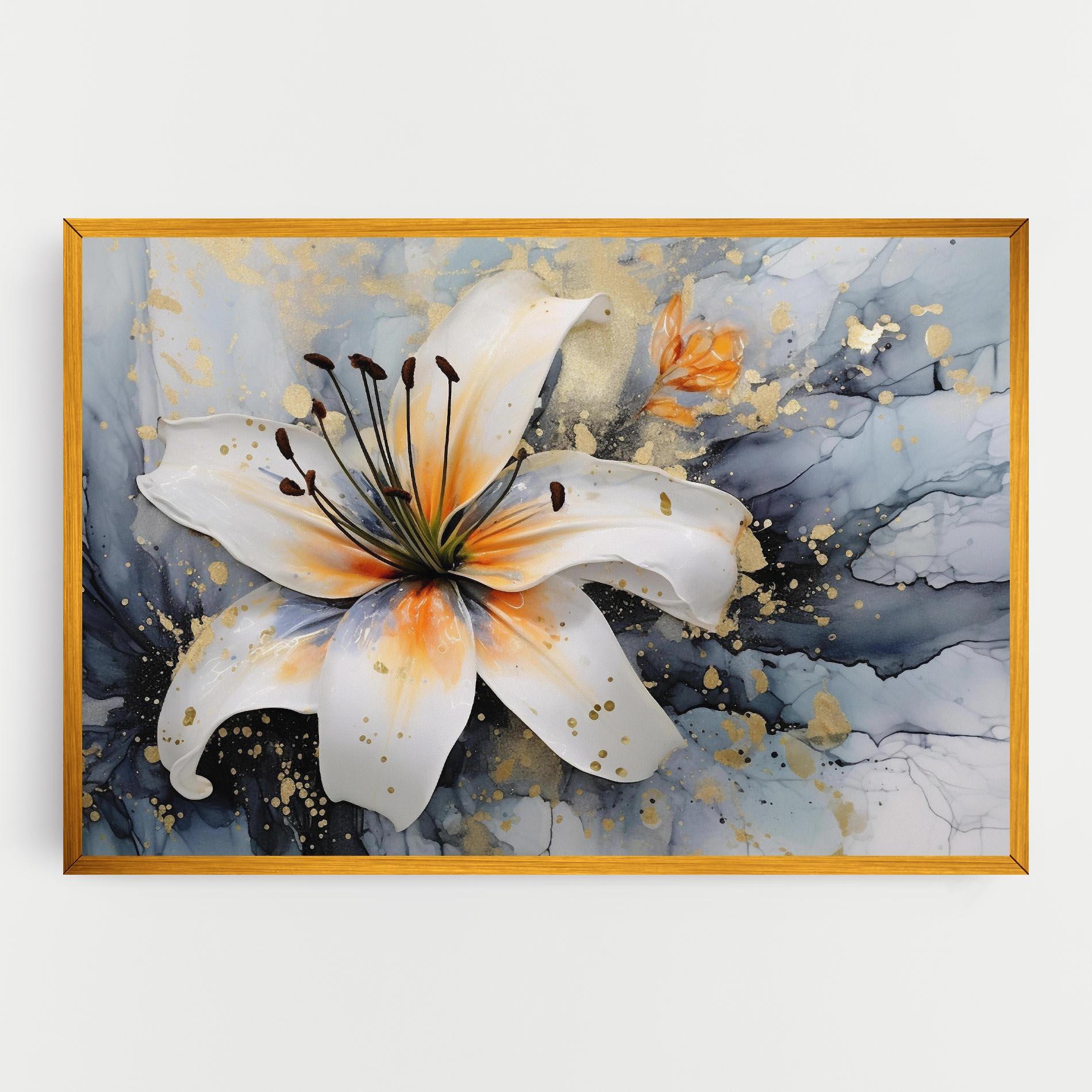 Leinwandbild Lily With Orange Painting mockup 0