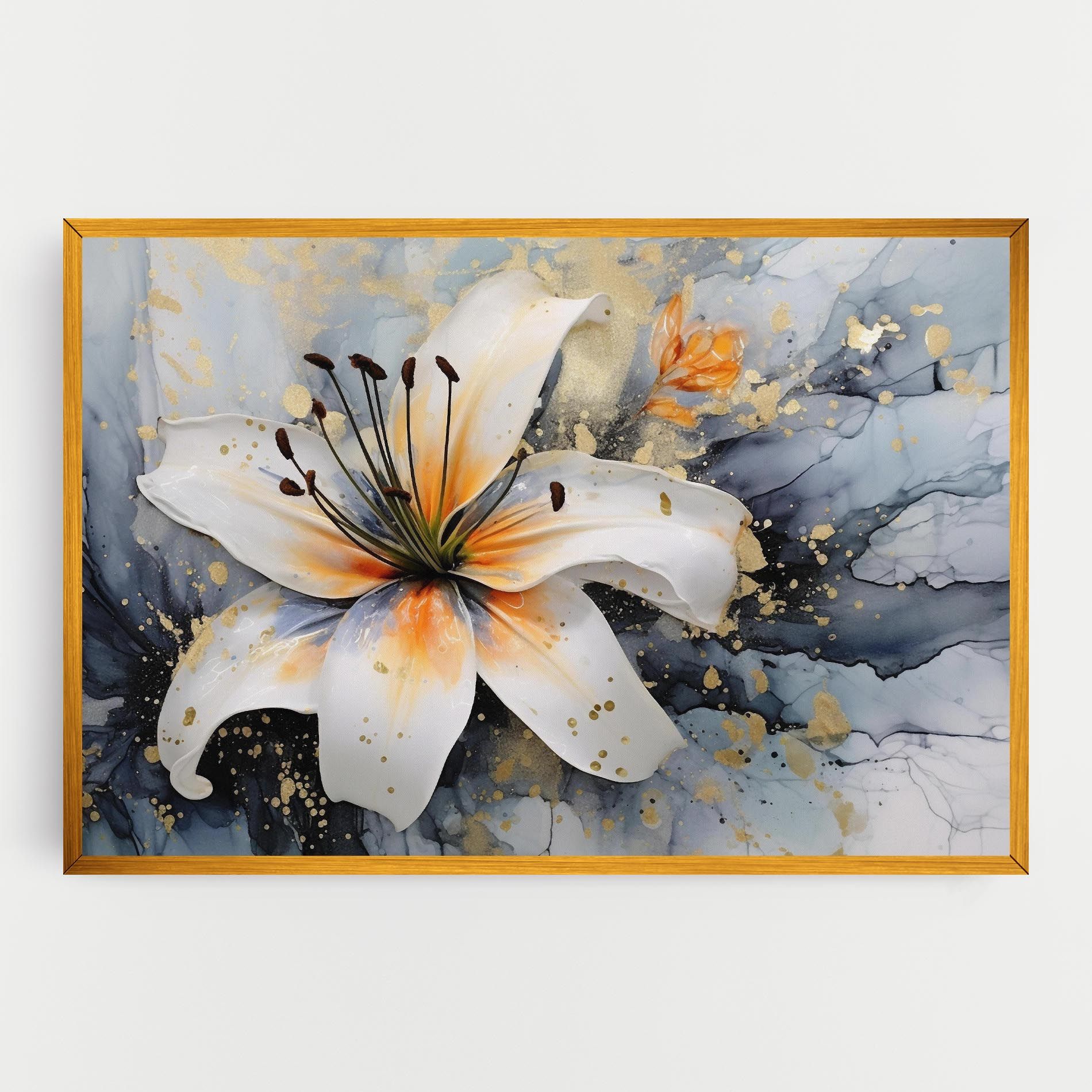Lily With Orange Painting mockup 0