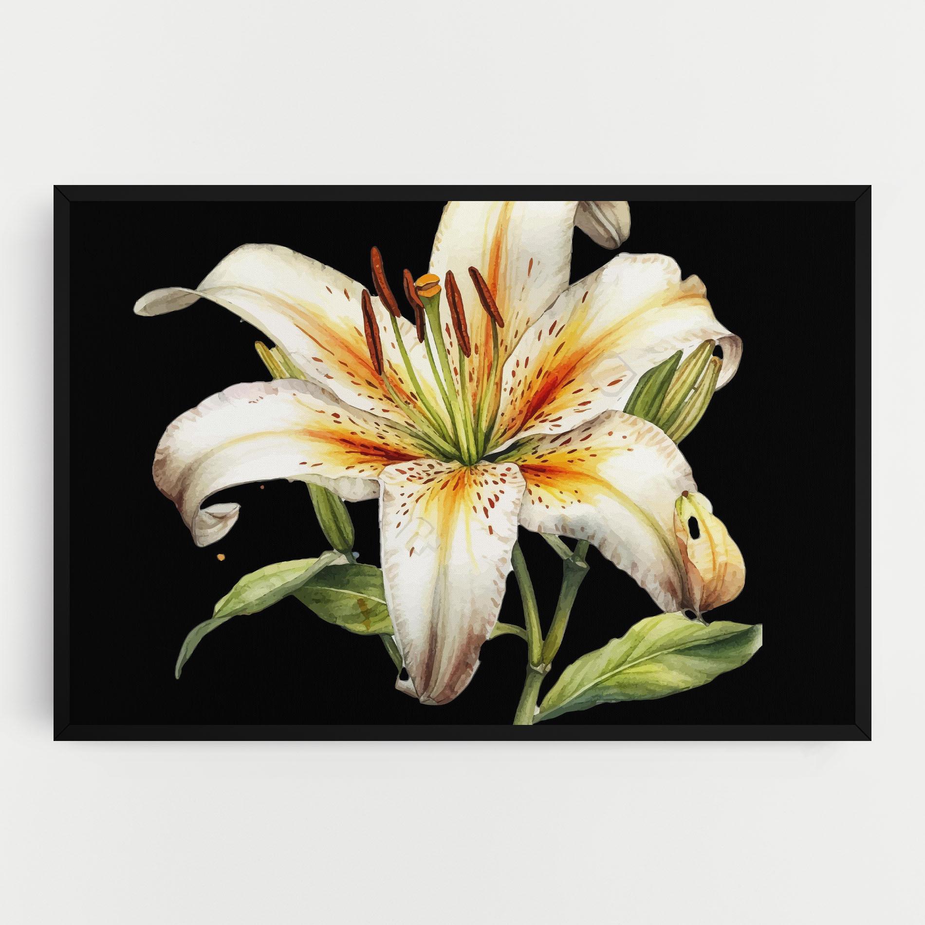 Leinwandbild Beautiful White Lily mockup 0