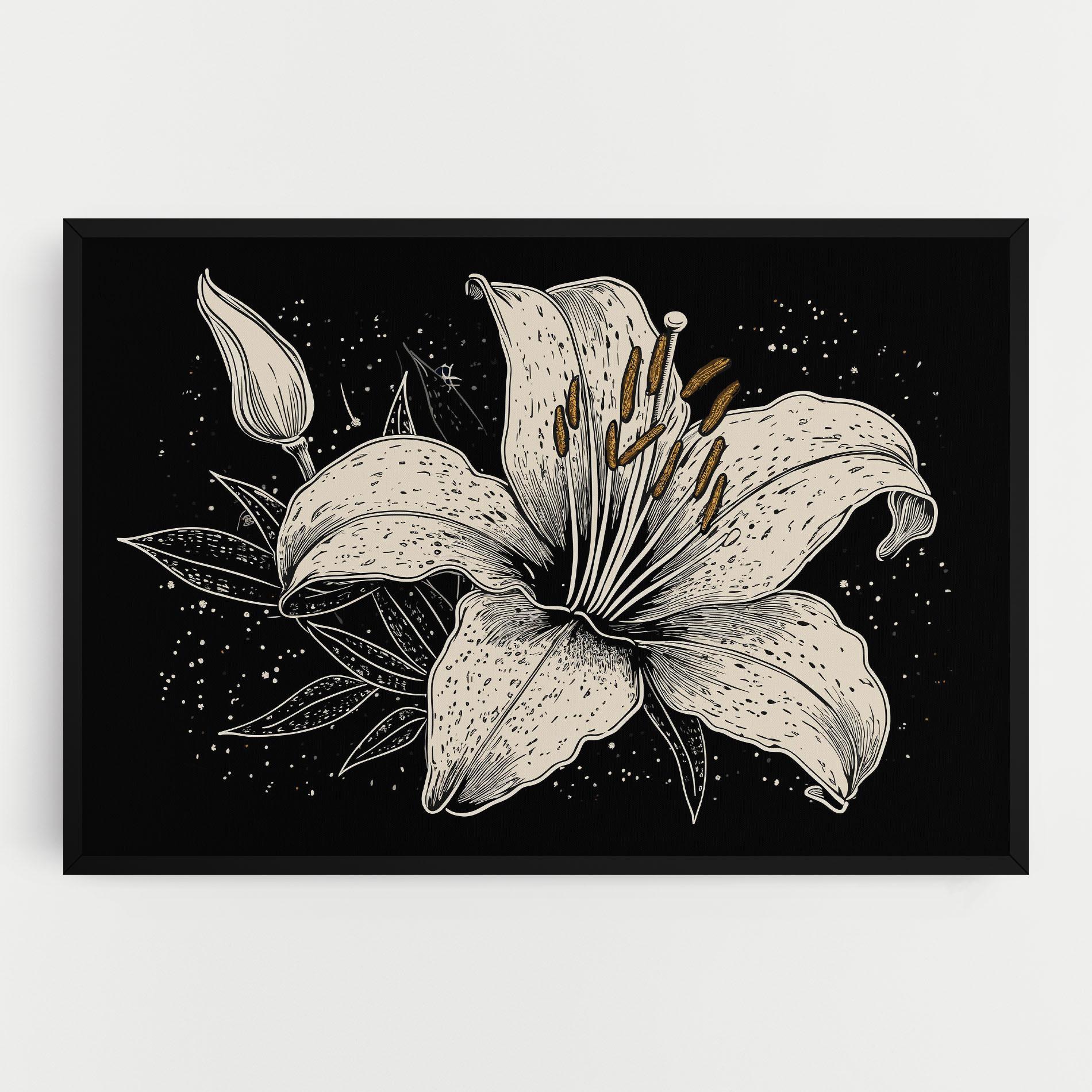 Leinwandbild Cream Black Lily mockup 0