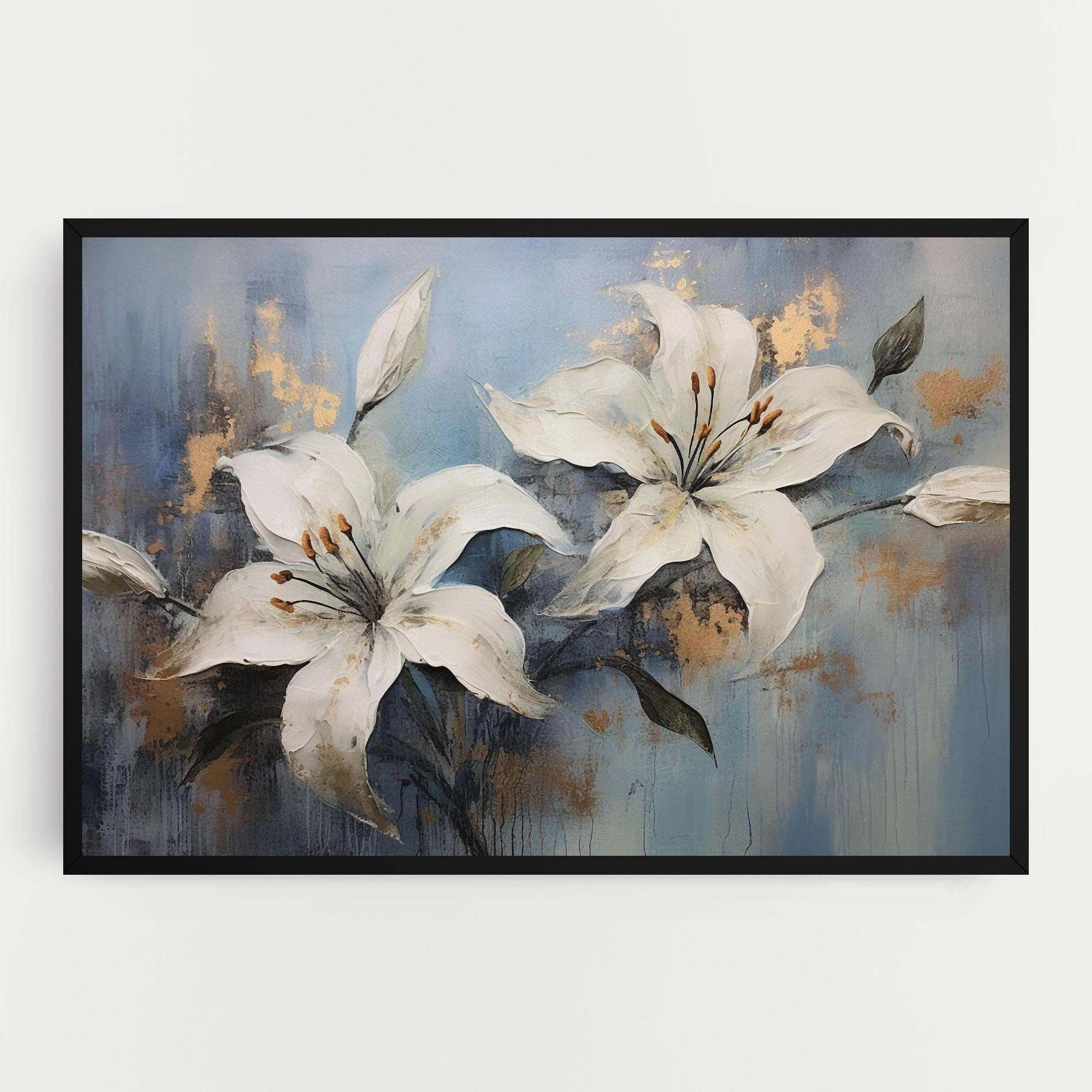 Leinwandbild Gold Lily Painting mockup 0