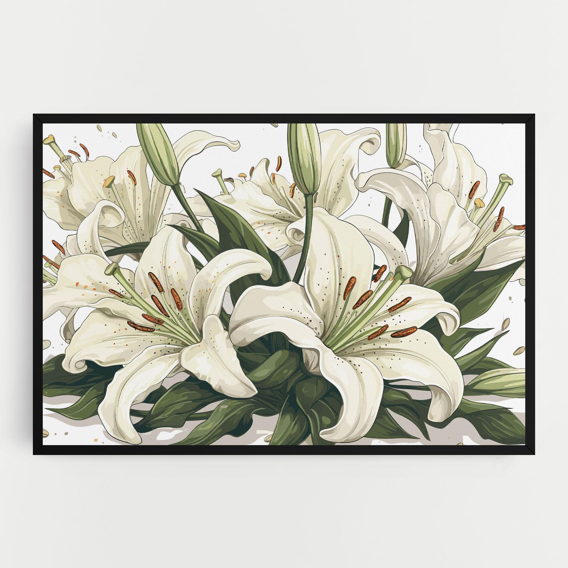 Leinwandbild Grey White Lily mockup 0