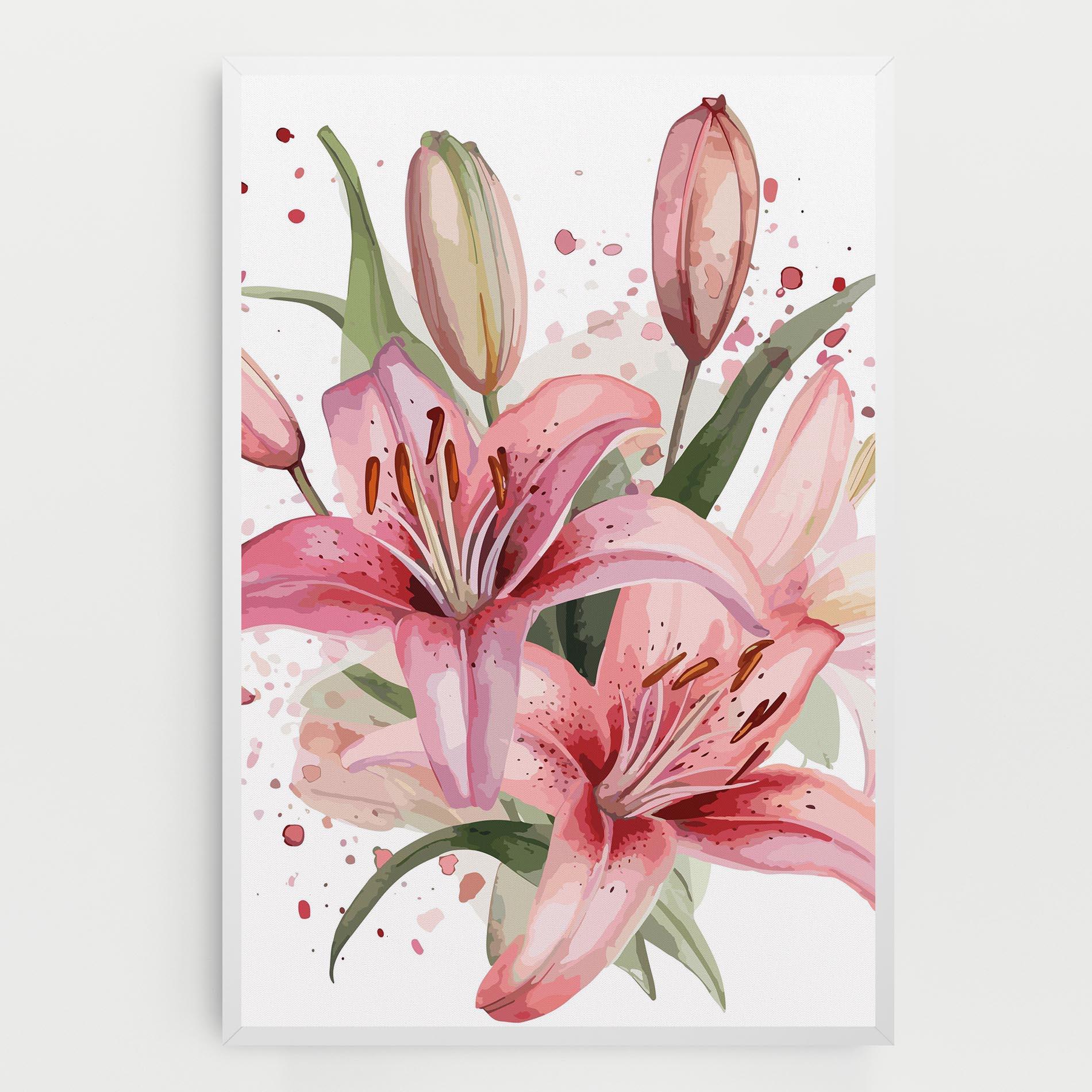 Leinwandbild Beautiful Pink Lily mockup 0