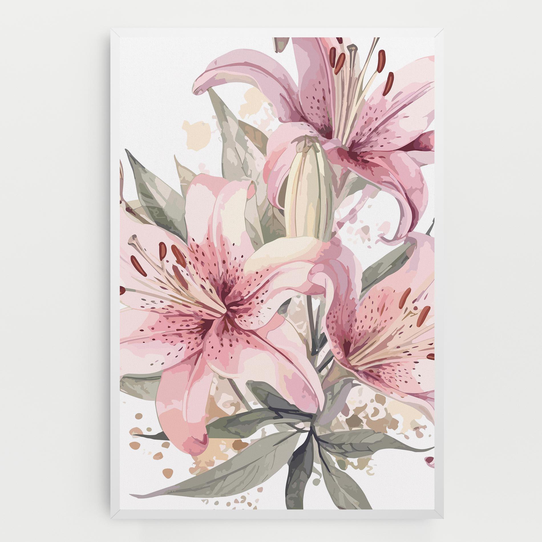 Leinwandbild Light Pink Lily Art mockup 0