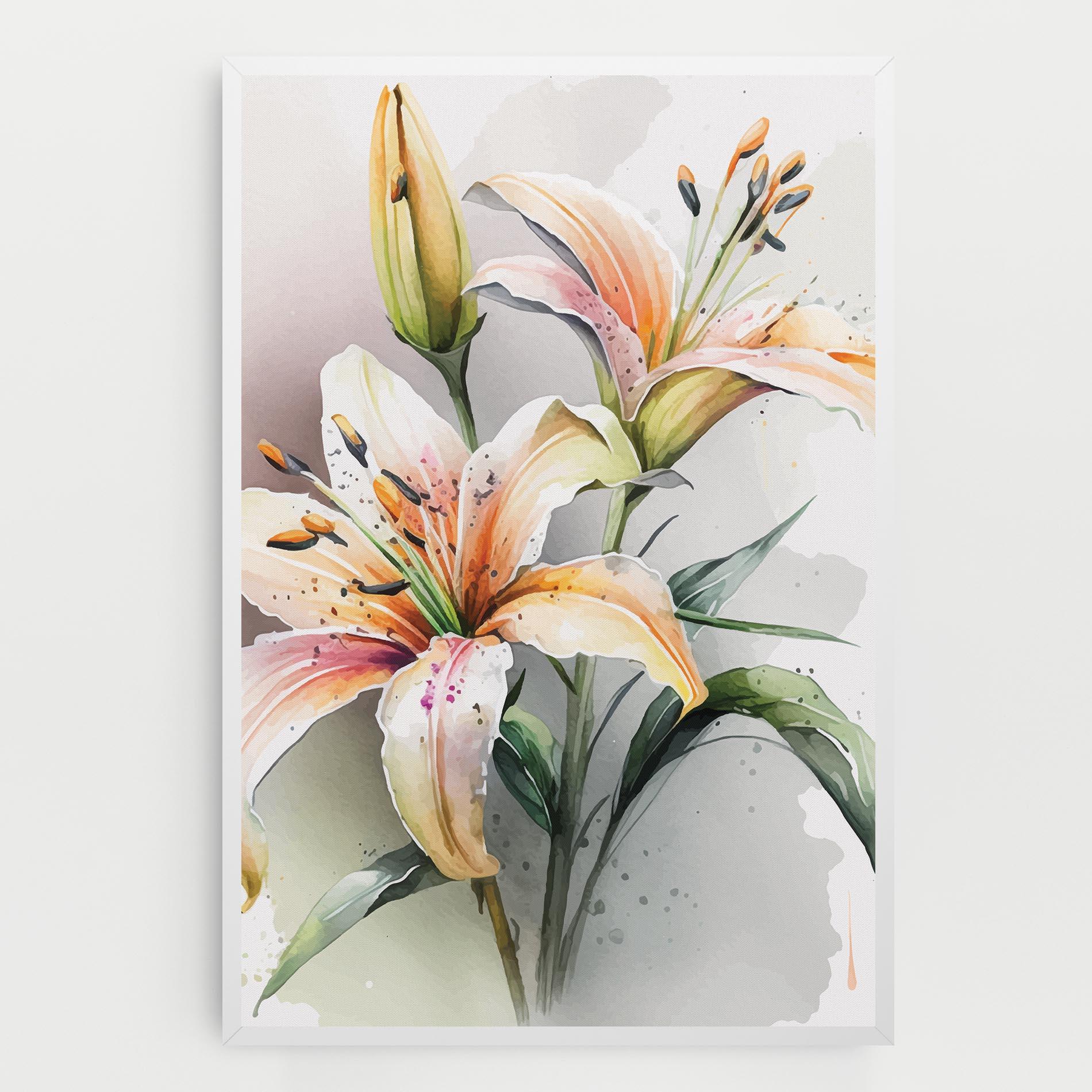 Leinwandbild White Orange Lily mockup 0
