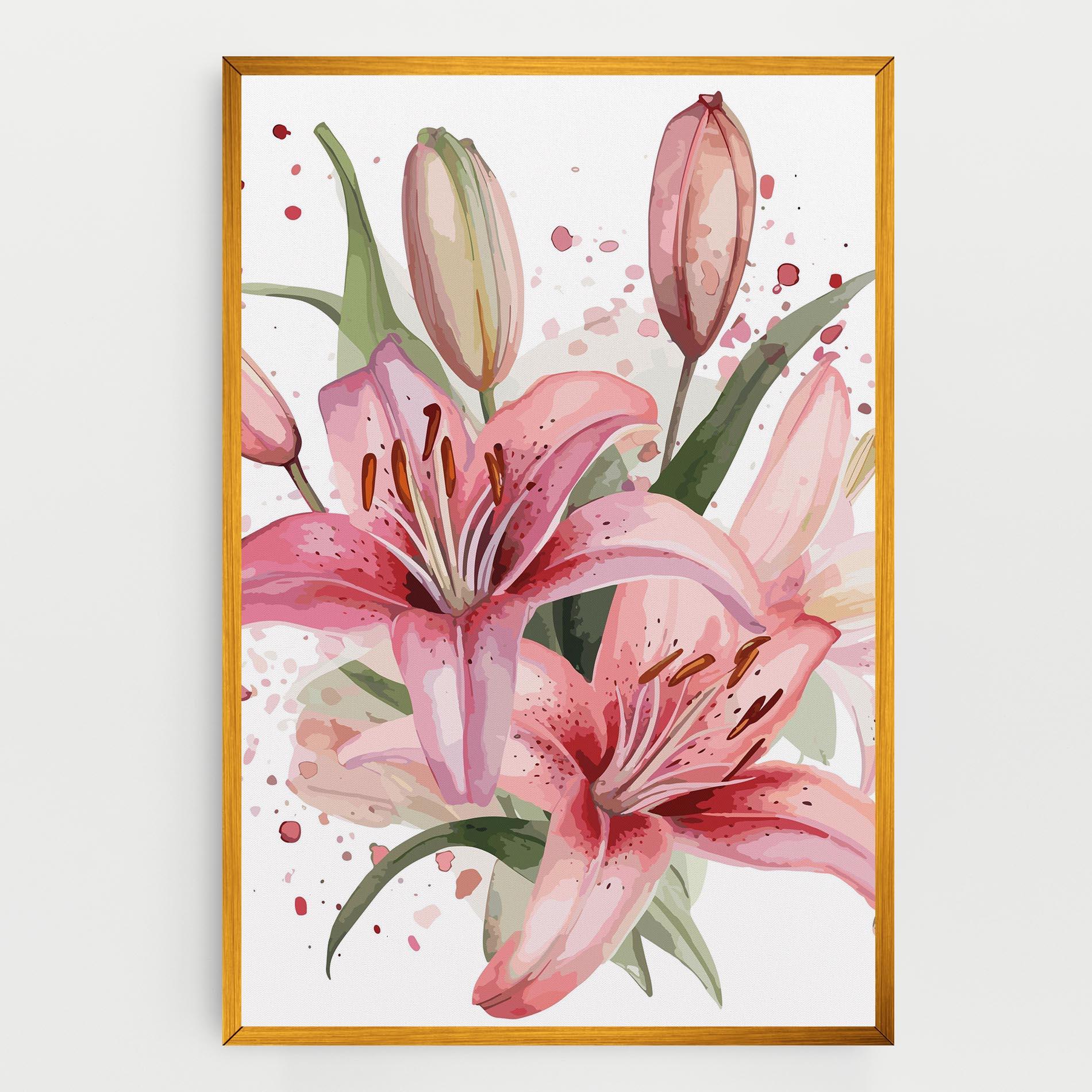 Leinwandbild Beautiful Pink Lily mockup 0