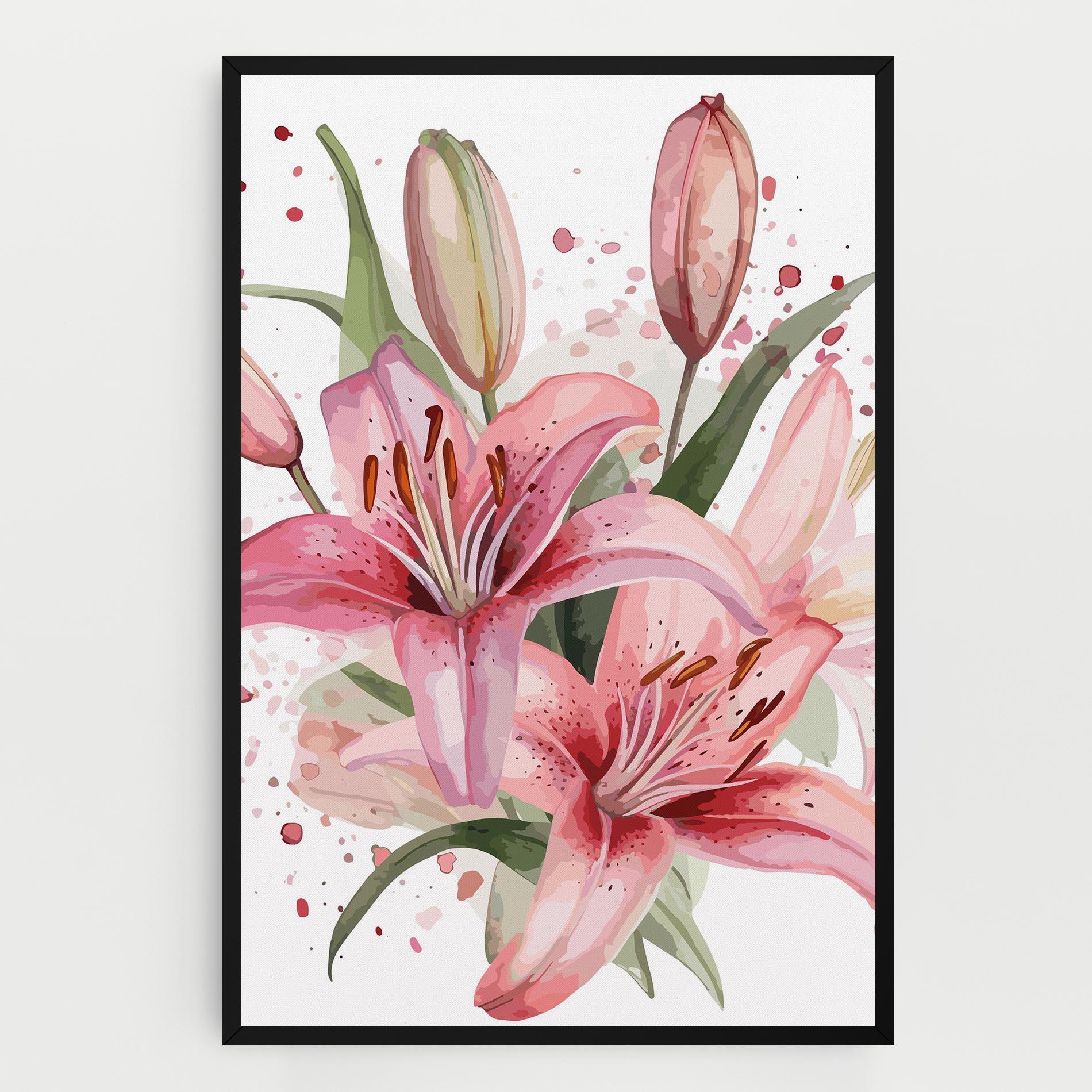 Leinwandbild Beautiful Pink Lily mockup 0