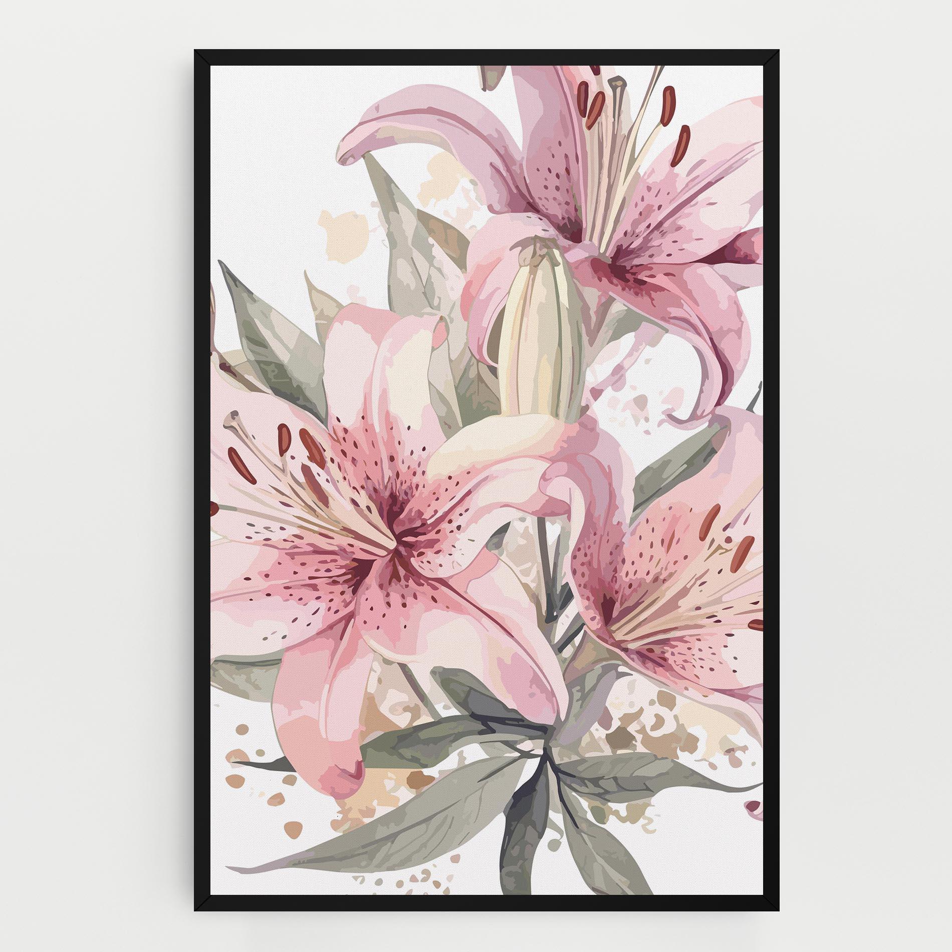Leinwandbild Light Pink Lily Art mockup 0